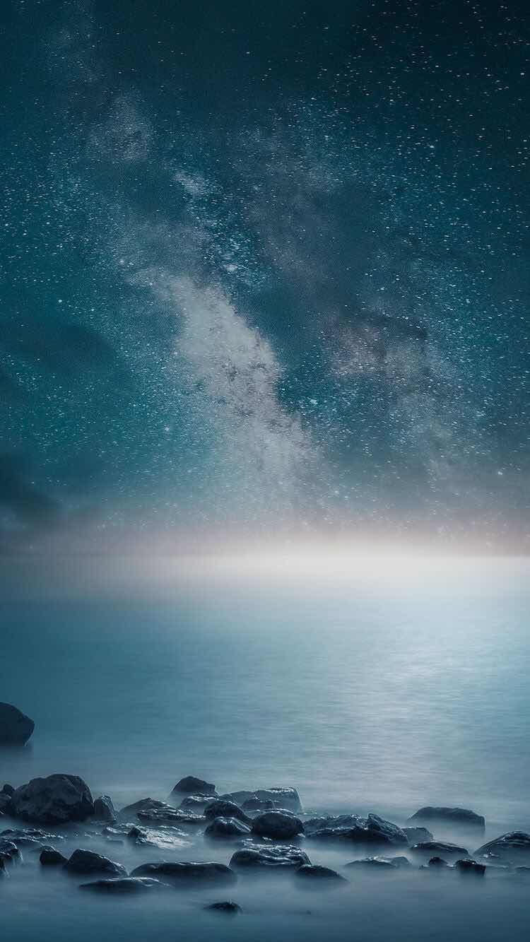 iPhone and Android Wallpaper: Starry Beach Wallpaper for iPhone and Android. Night sky wallpaper, Beach wallpaper, Nature photography