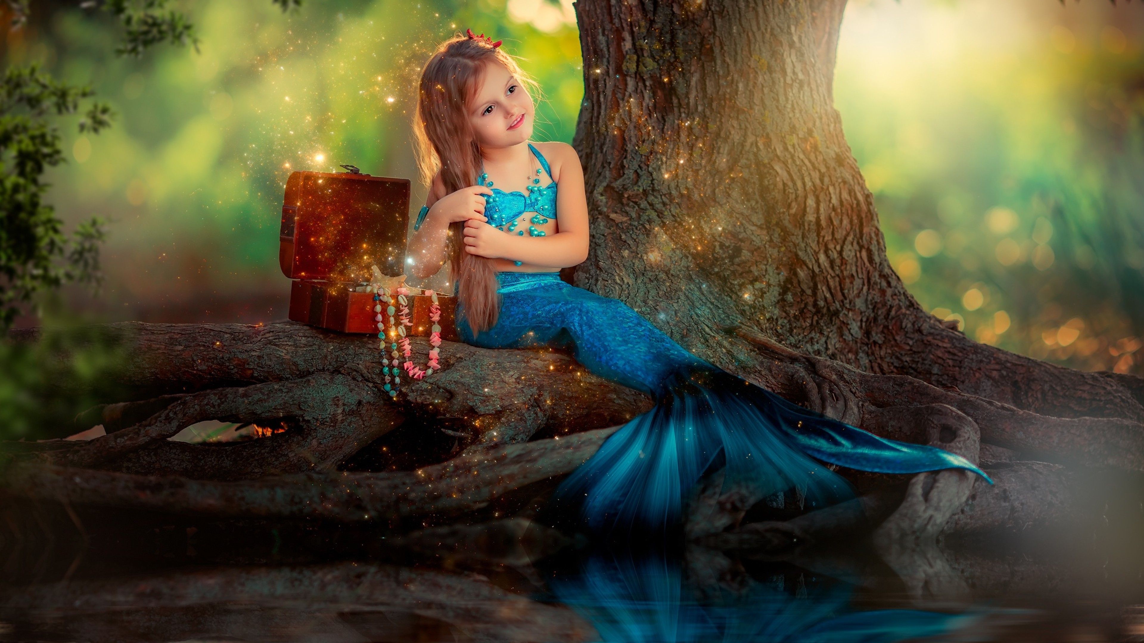 Little Mermaid Girl 4K Wallpaper