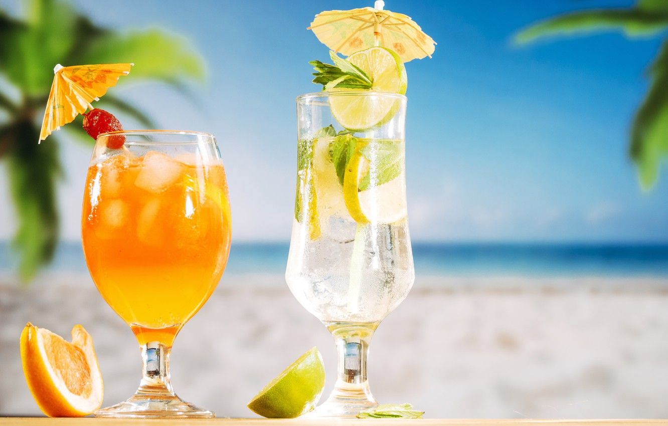 Wallpaper ice, beach, summer, juice, drink, cocktails image for desktop, section настроения