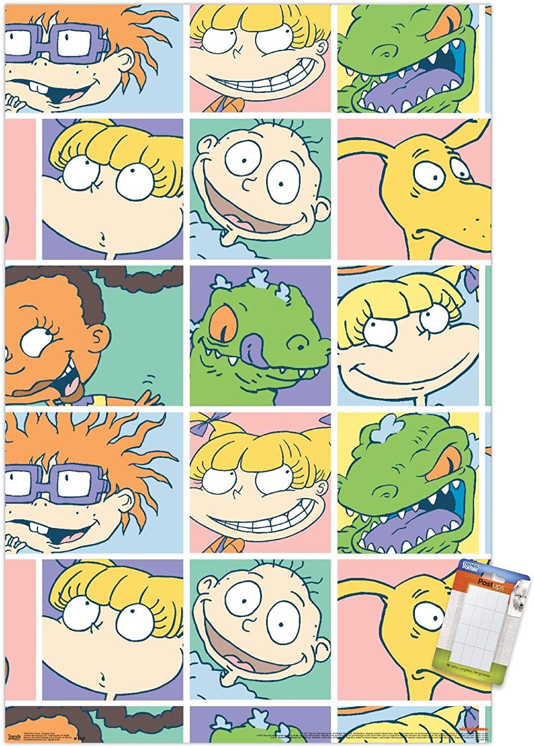 Trends International Nickelodeon Rugrats Grid Wall Poster, 22.375 x Premium Poster & Mount Bundle: Posters & Prints