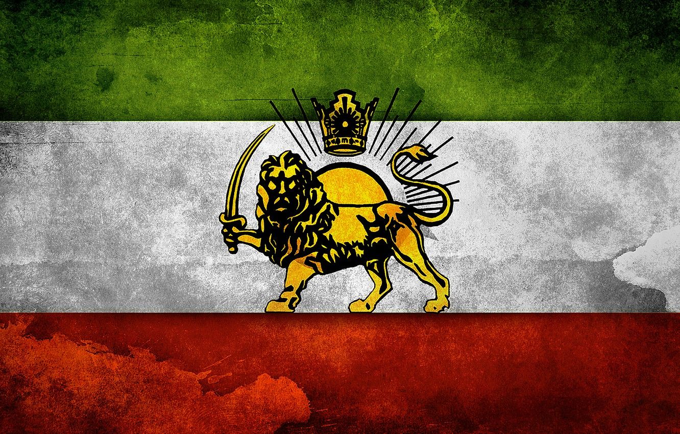Wallpaper Sun, Lion, Flag, Iran, Flag Of iran image for desktop, section текстуры