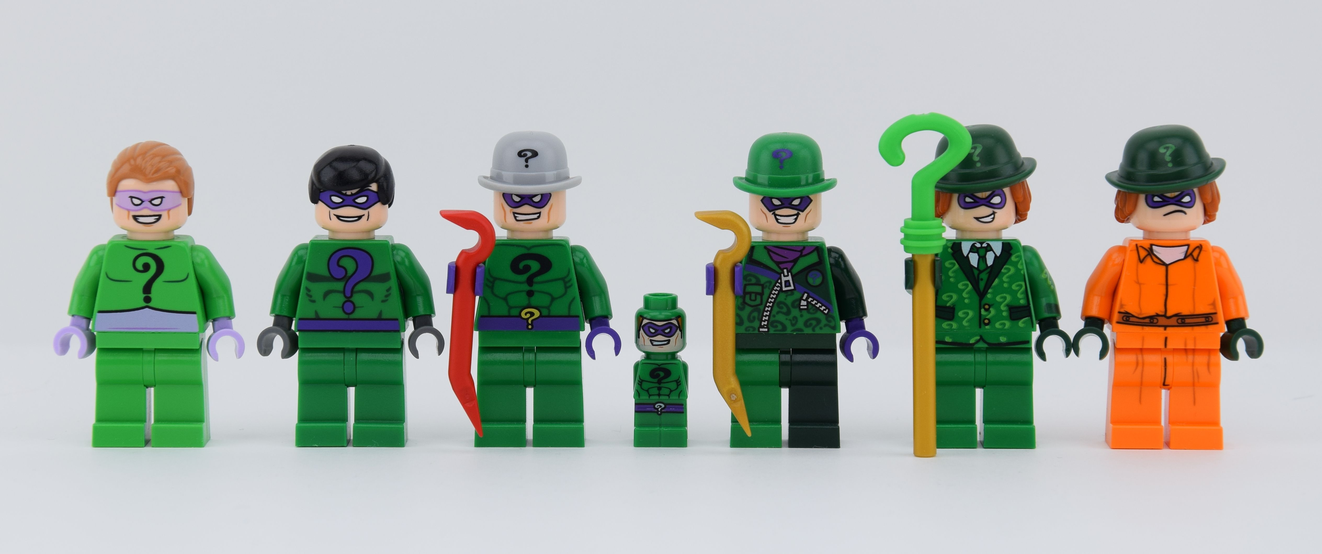 Wallpaper, LEGO, legography, minifigure, minifigures, minifig, minifigurine, minifigs, minifigurines, movie, DC, comics, super, Heroes, villain, the, riddler, Batman, classic, TV, series, microfig, prison, jumpsuit, dark, green, hat, hair, tie