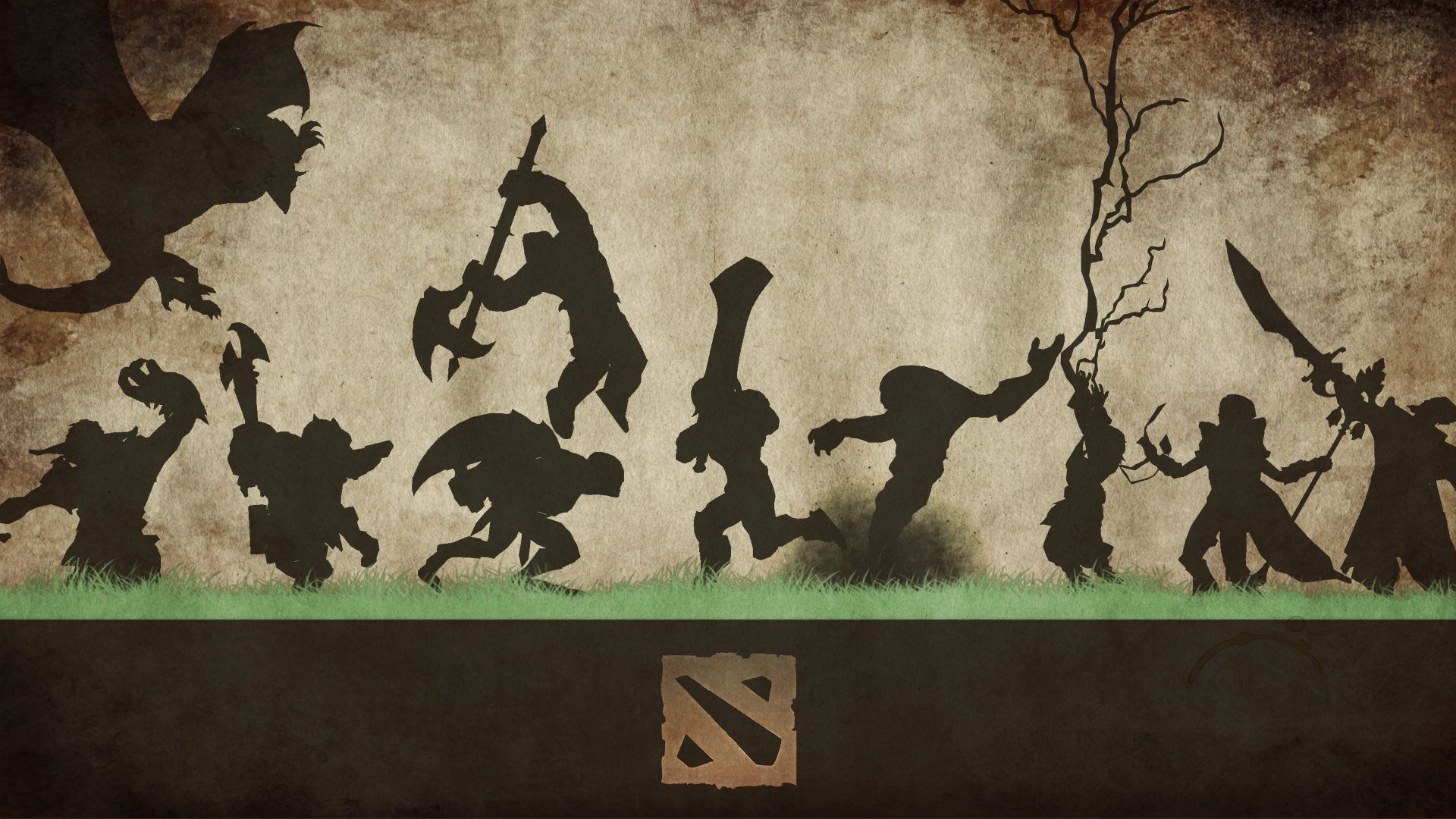 Beautiful DOTA 2 Posters & Heroes Silhouette HD Wallpaper