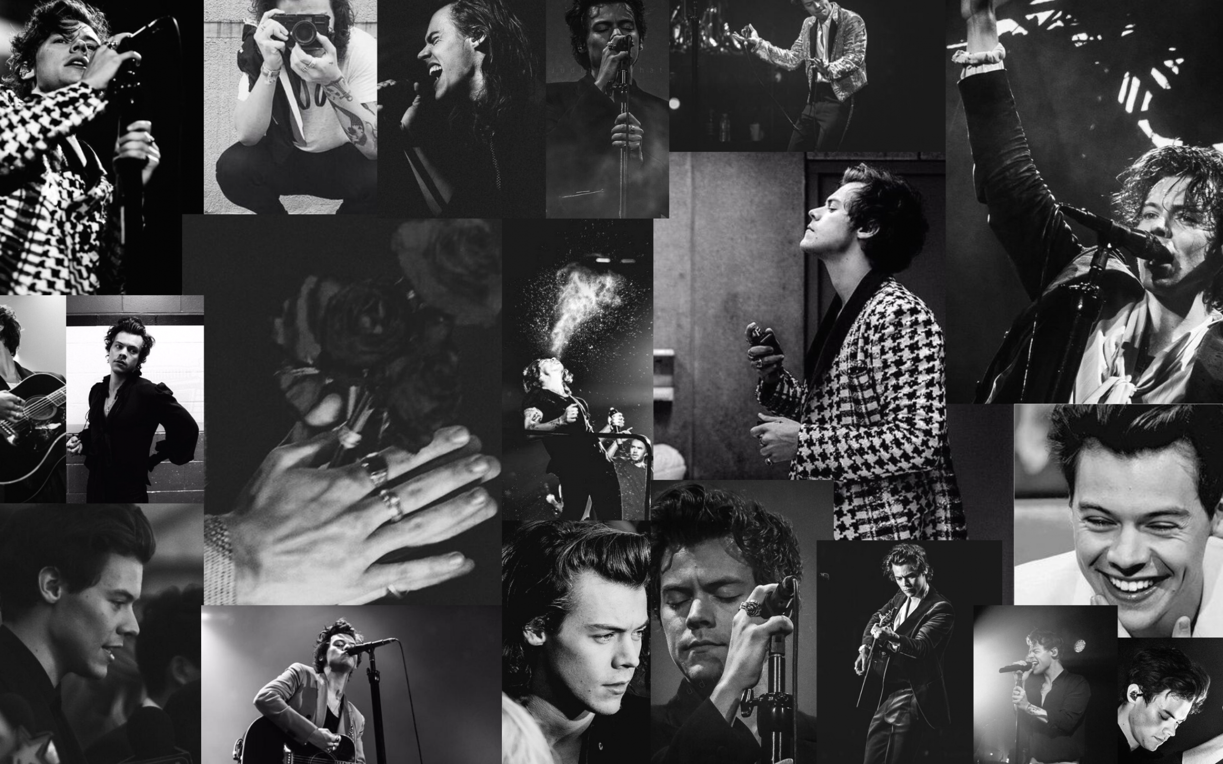Black and white Harry Styles wallpaper background 4K of Wallpaper for Andriod