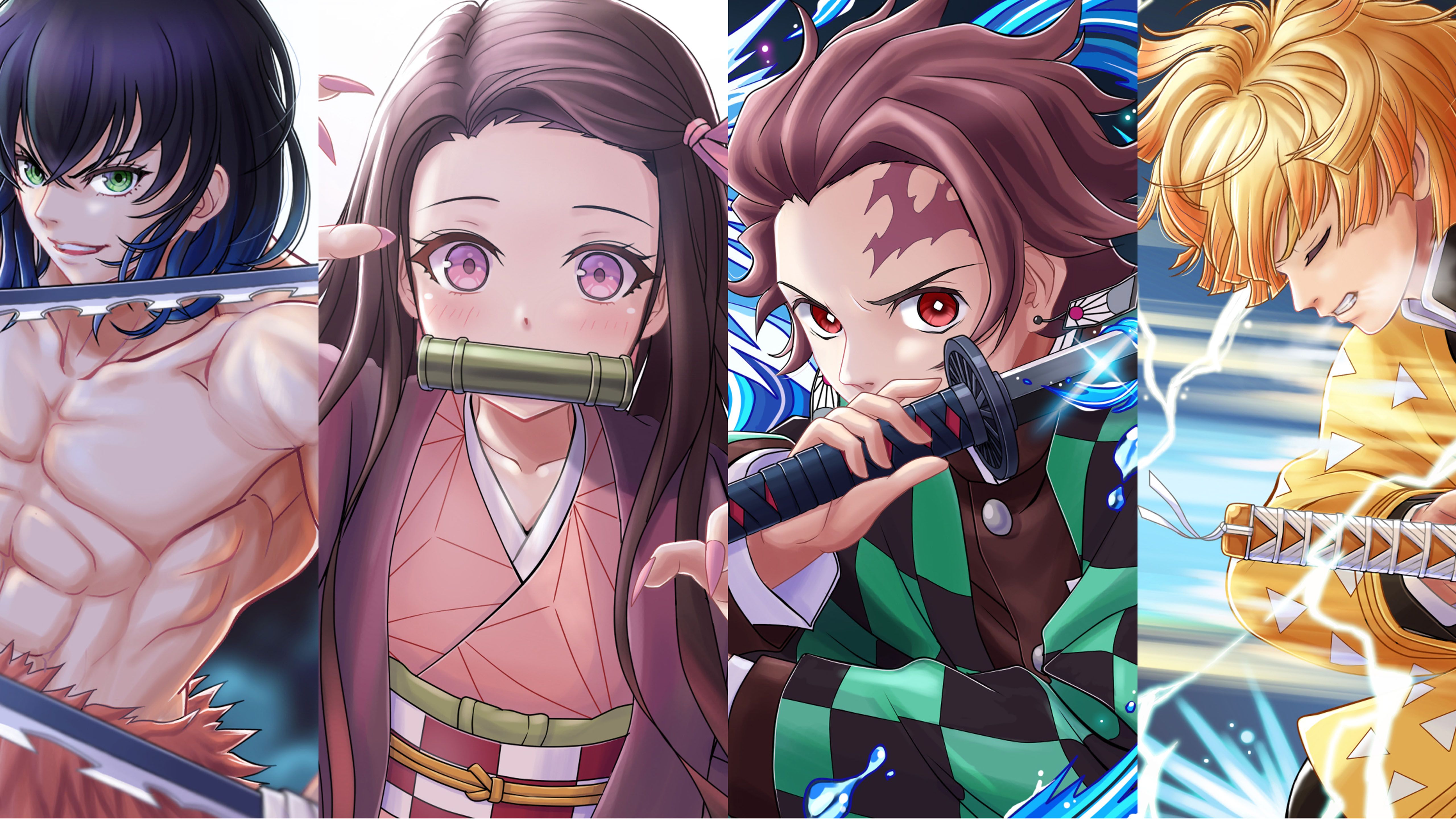 Giyuu Tomioka Inosuke Hashibira Kanao Tsuyuri Kyojuro Rengoku Nezuko Kamado Shinobu Kochou Tanjirou Kamado Zenitsu Agatsuma 4K 5K HD Demon Slayer Kimetsu no Yaiba Wallpaper</a> Wallpaper