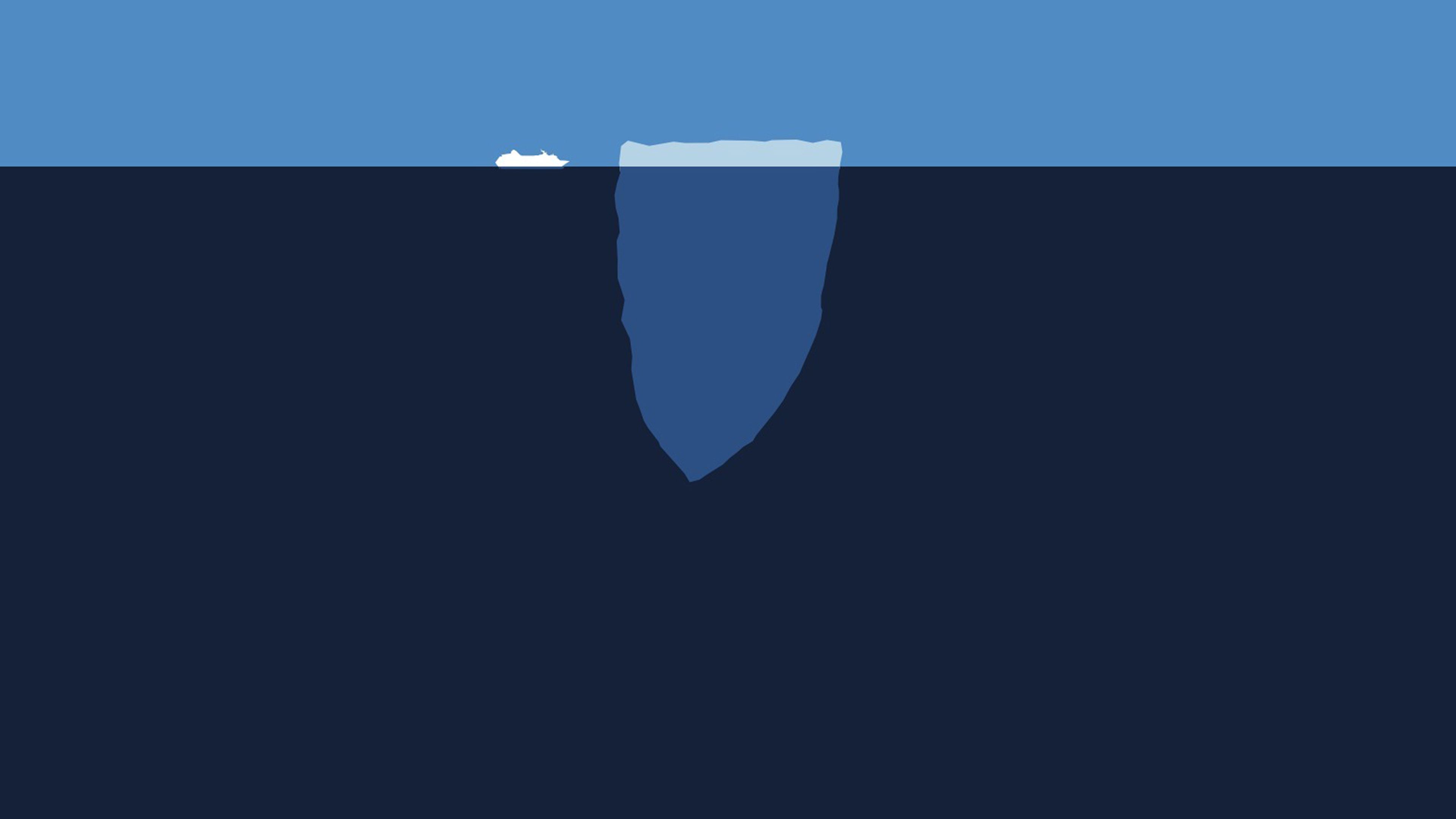 Minimal Sea Iceberg Blue Art Illust