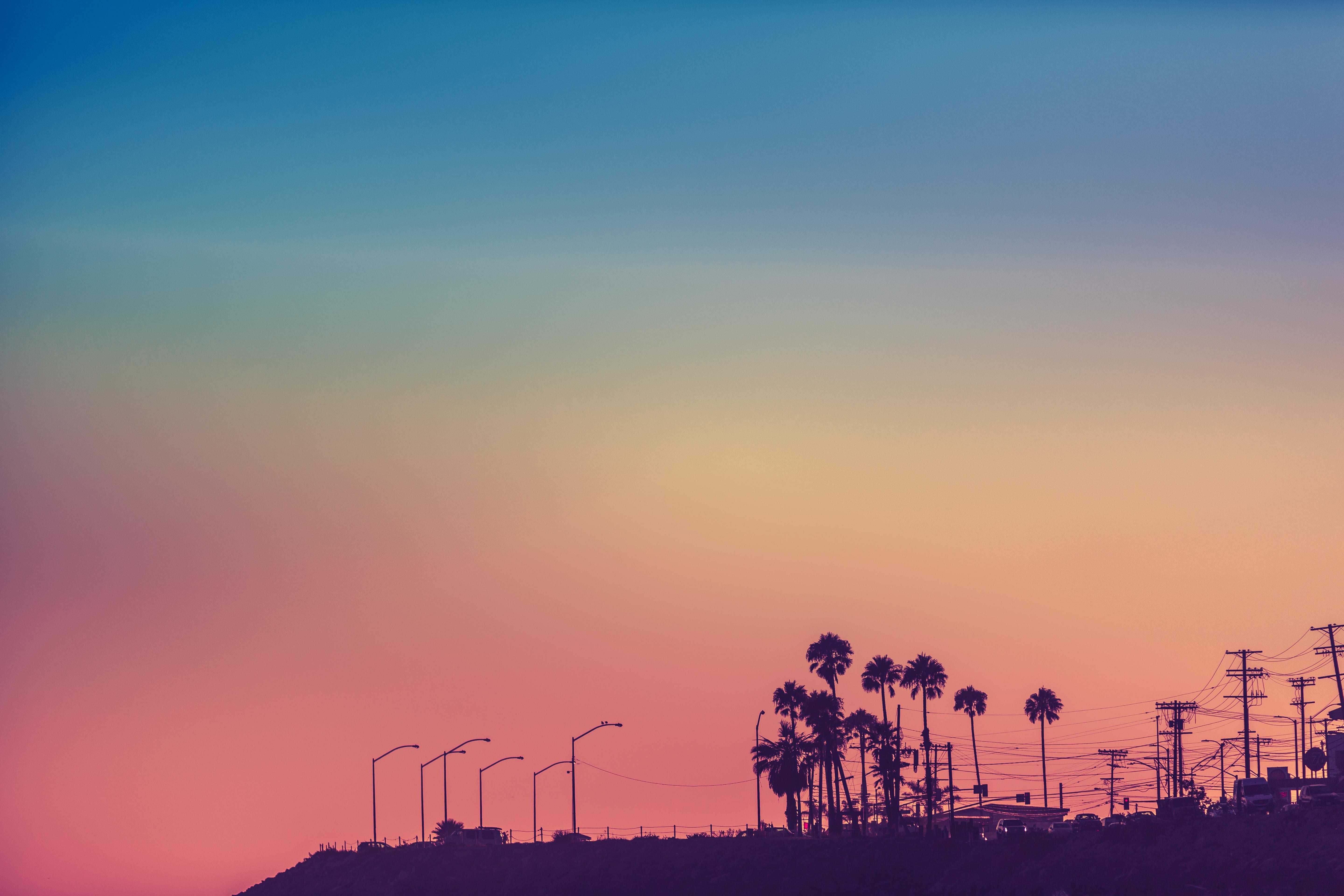 Los Angeles California at Sunset 4K wallpaper. Sunset, Los angeles sunset, California