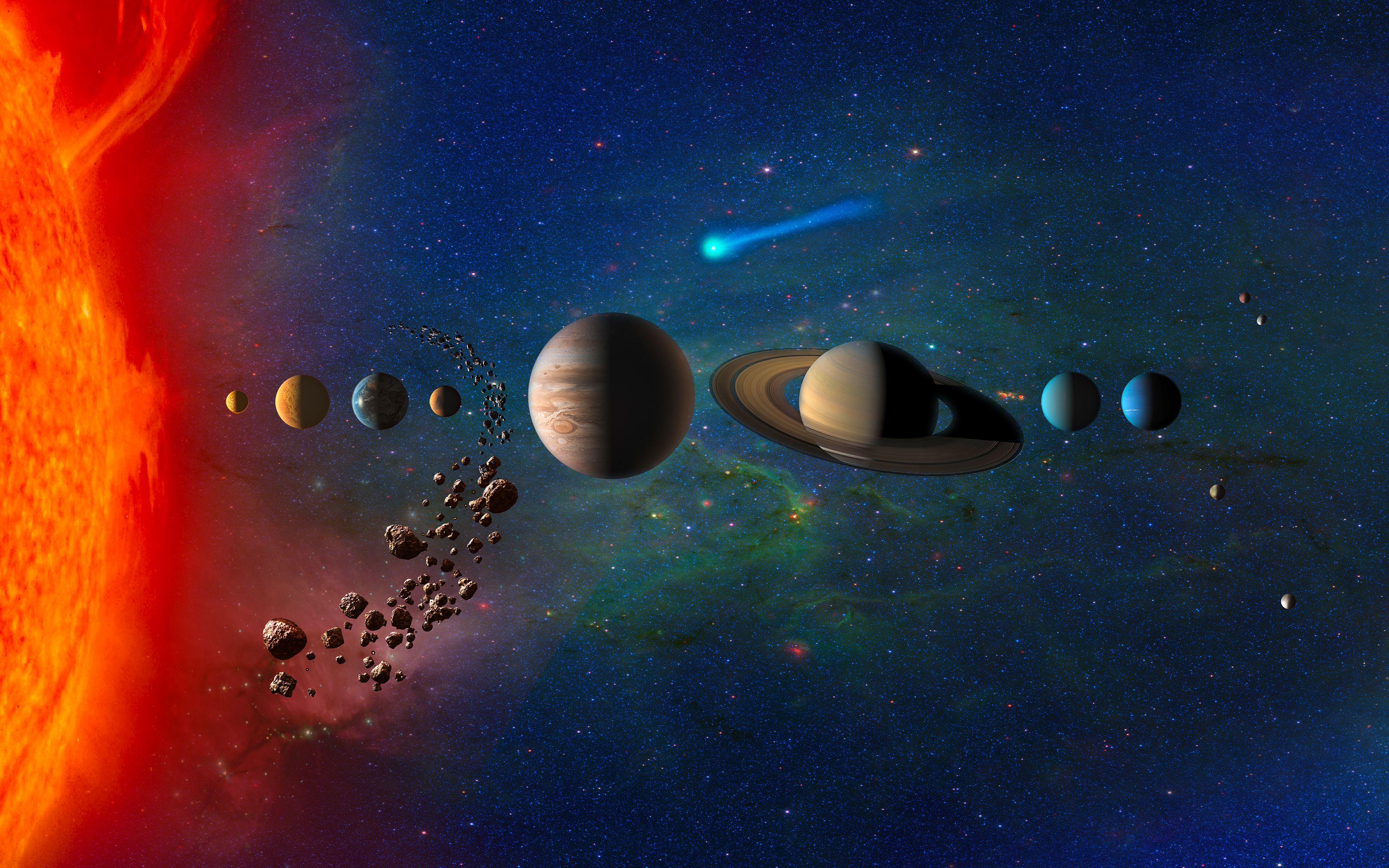 Wallpaper 4k Planets in Solar System 4K Planets, Solar, Spaceship, system