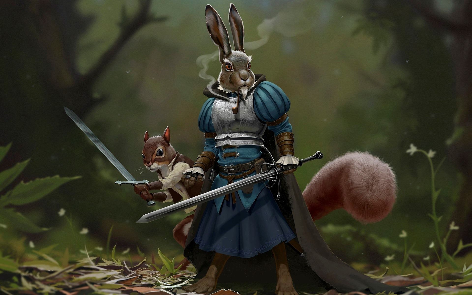 Wallpaper Rabbit warrior, sword, armor, creative picture 1920x1200 HD Picture, Image