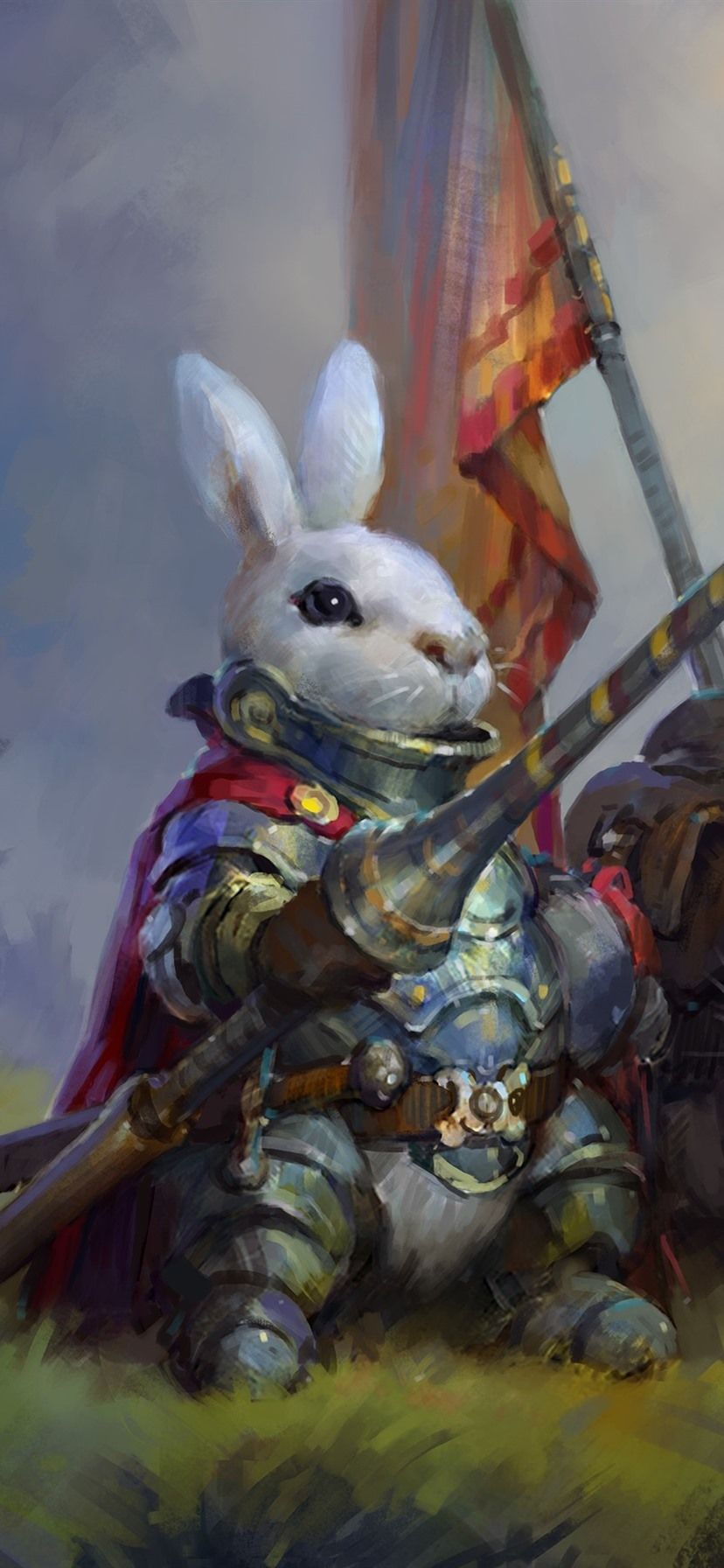 Rabbit Warrior, Art Painting 828x1792 IPhone 11 XR Wallpaper, Background, Picture, Image