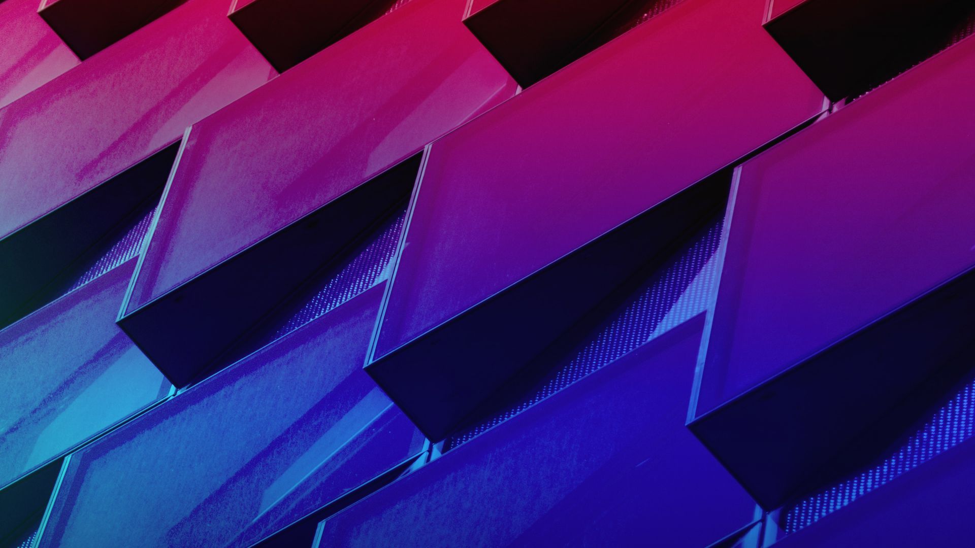 Desktop wallpaper architecture, pink blue grids, surface, neon, HD image, picture, background, f096b3