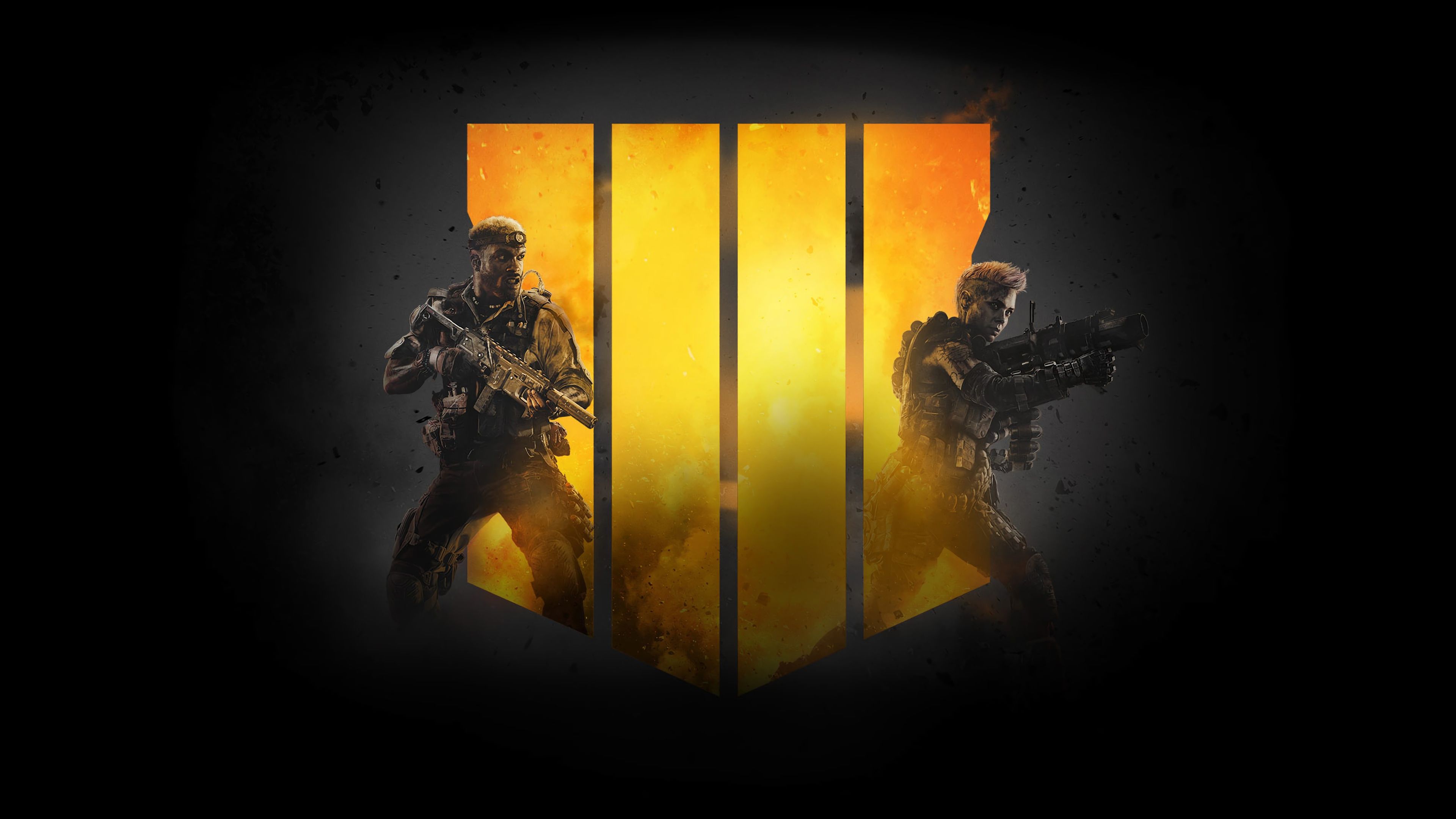 Call of Duty: Black Ops IIII Logo Soldiers 4K
