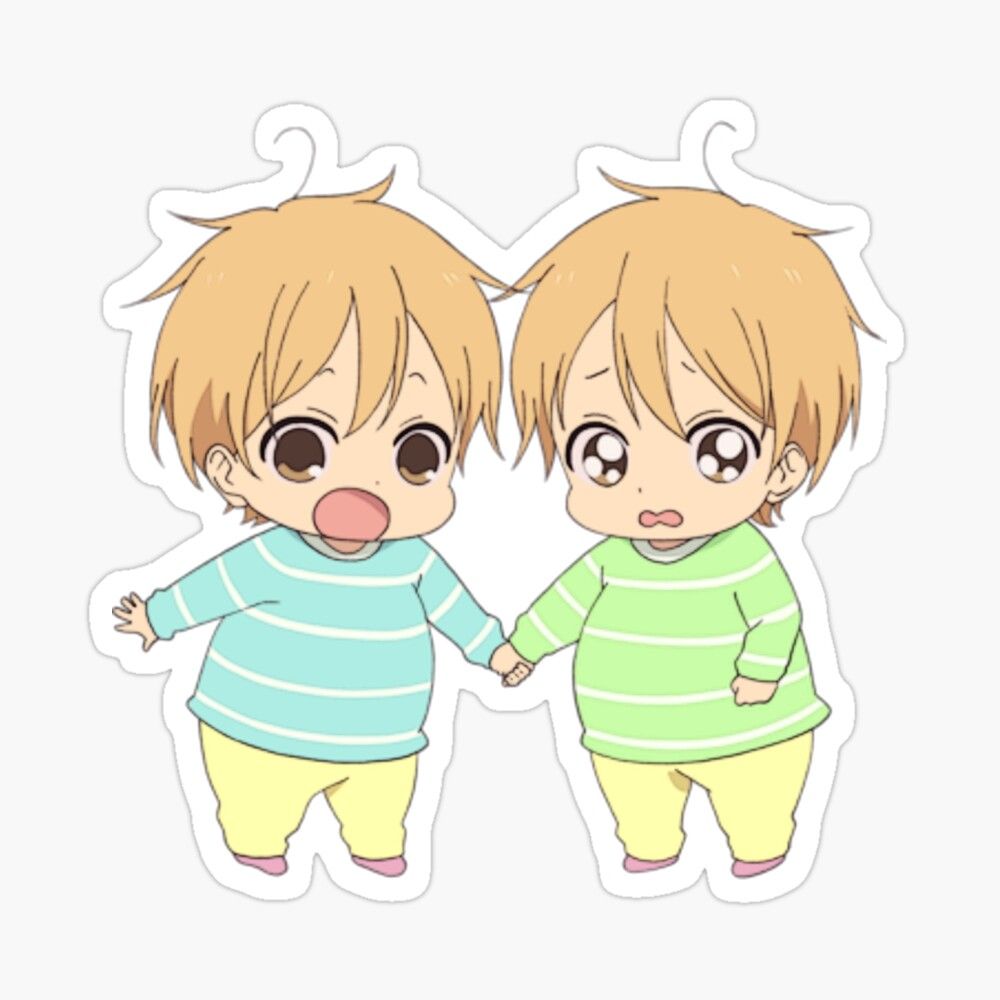 Takuma and Kazuma Mamizuka Gakuen Babysitters Sticker by Artsyscales21. Anime stickers, Anime baby, Gakuen babysitters