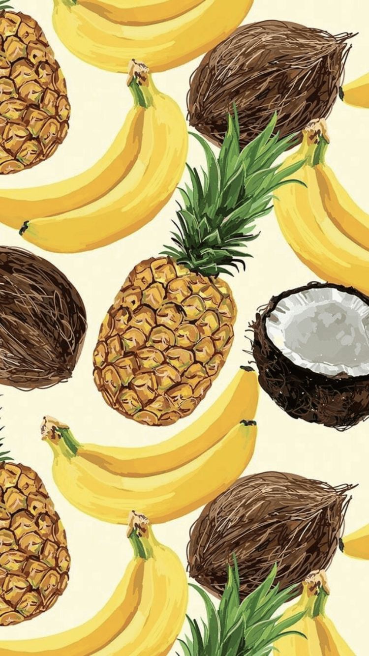 Coconut and Pineapple Wallpaper