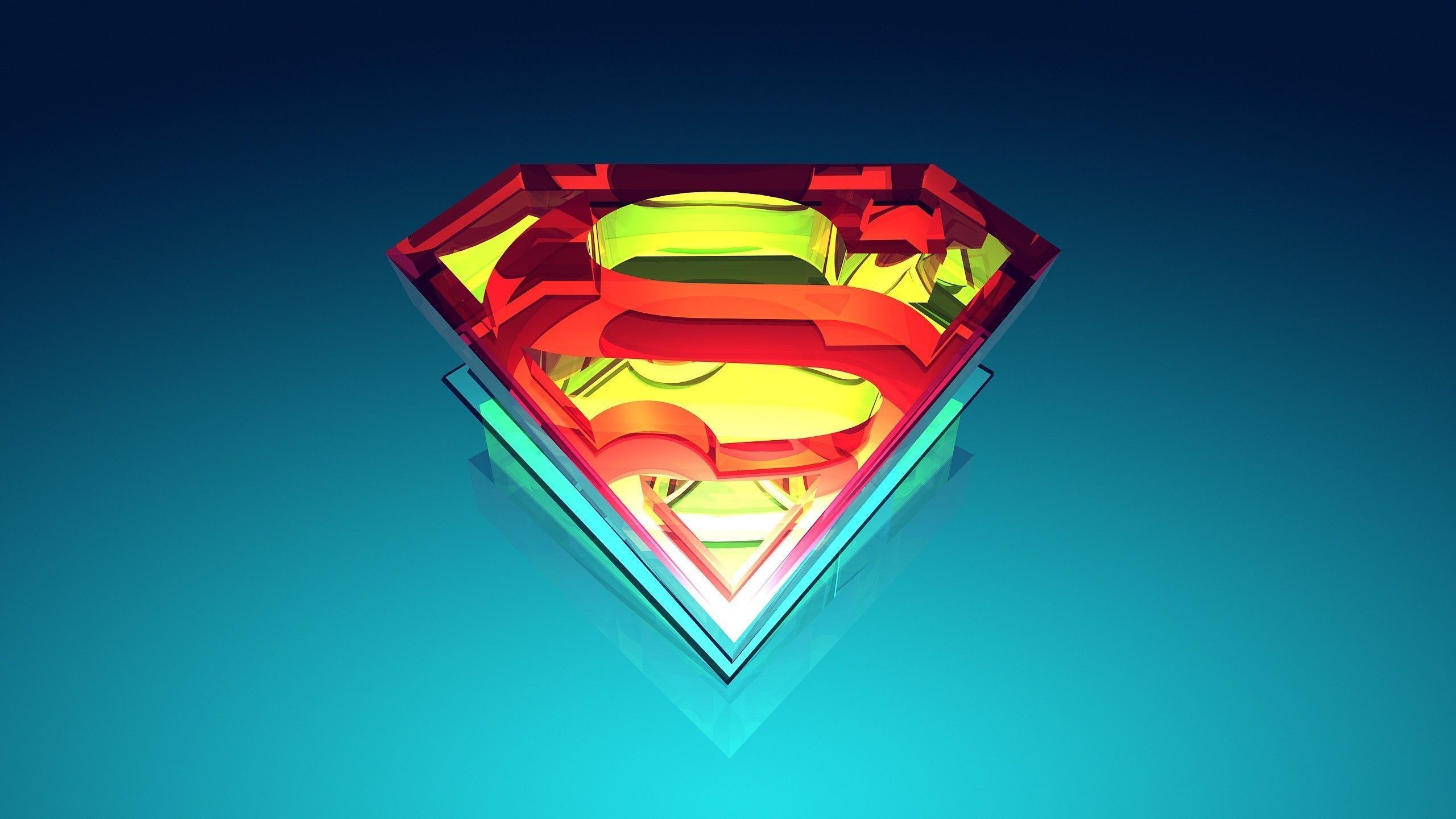 Abstract Superman Logo Wallpaper Desktop Image Download Free Windows Wallpaper Colourful 4k Picture Artwork Lovely 2560x1440. Full HD Wallpaper