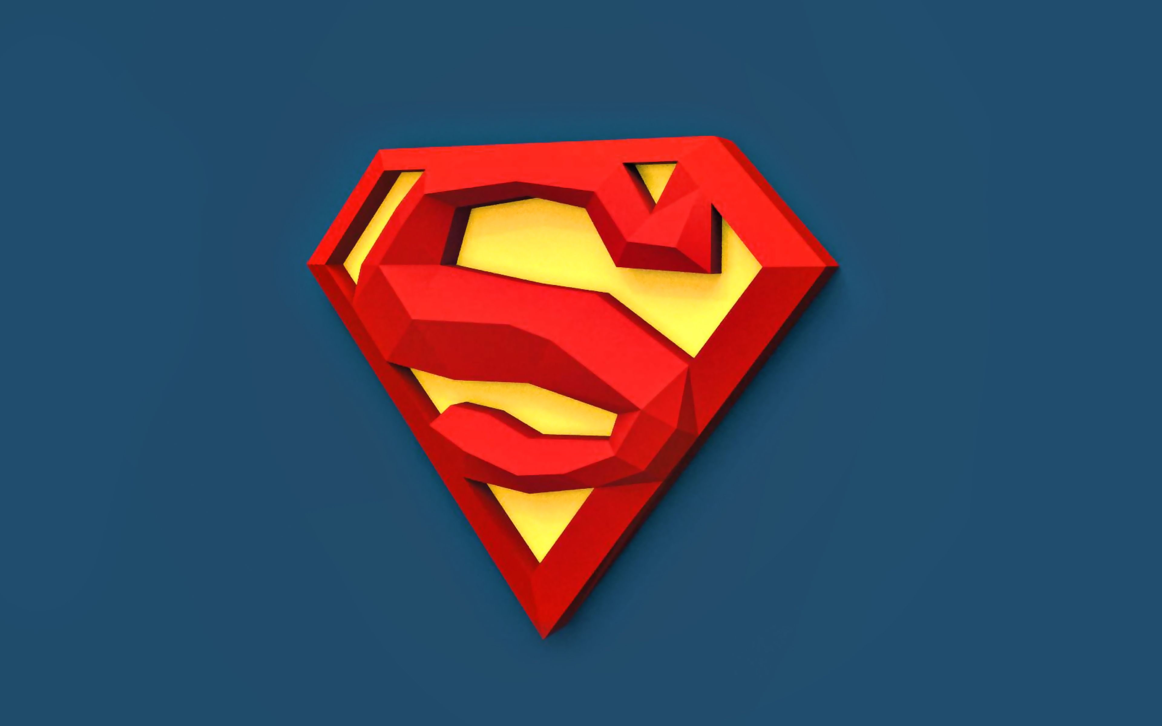 Download wallpaper Superman 3D logo, 4K, minimal, Superman logo, superheroes, blue background, creative, Superman for desktop with resolution 3840x2400. High Quality HD picture wallpaper