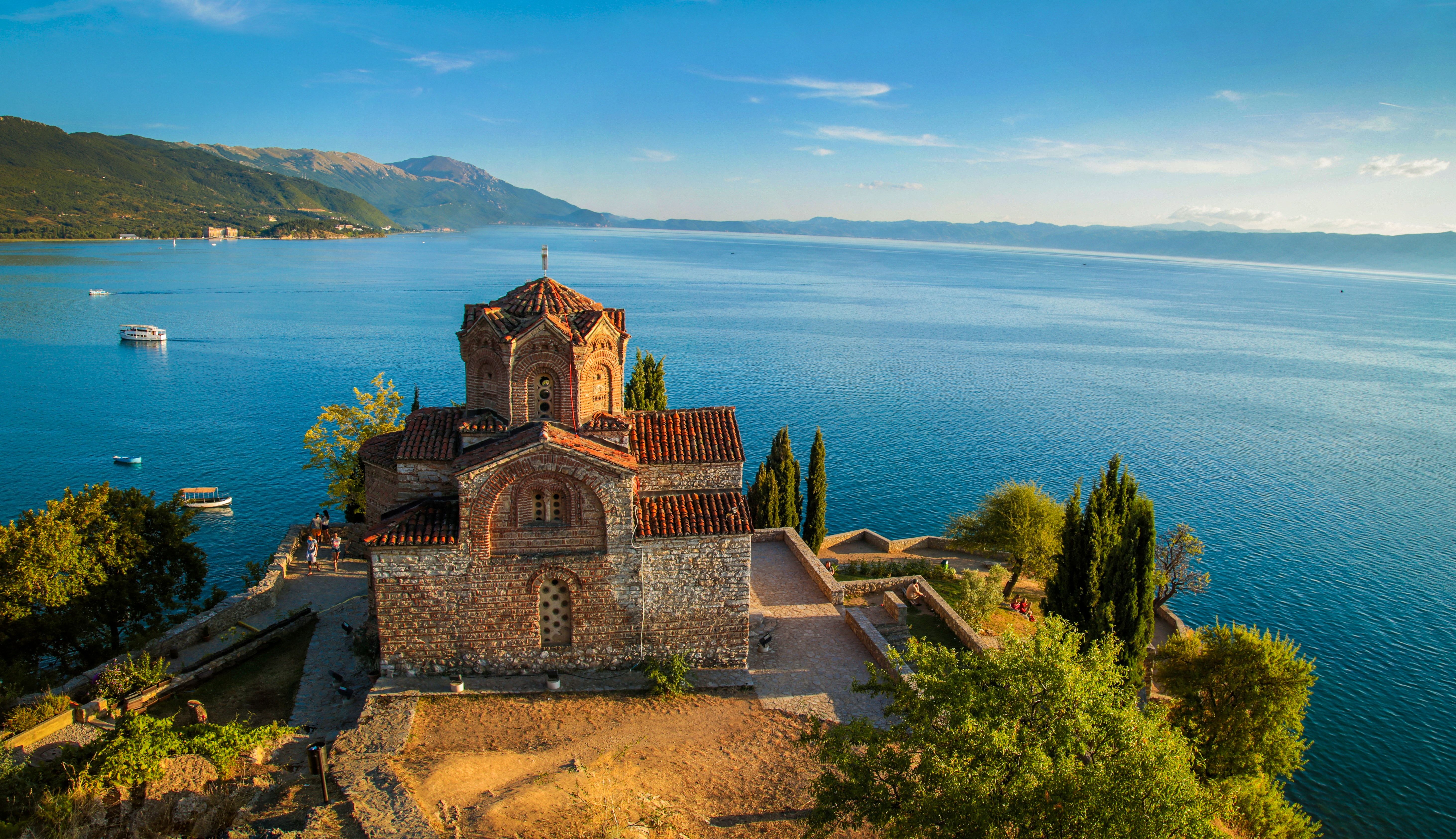 North Macedonia Is Spiritual Lake Sunsets. John The Theologian HD Wallpaper