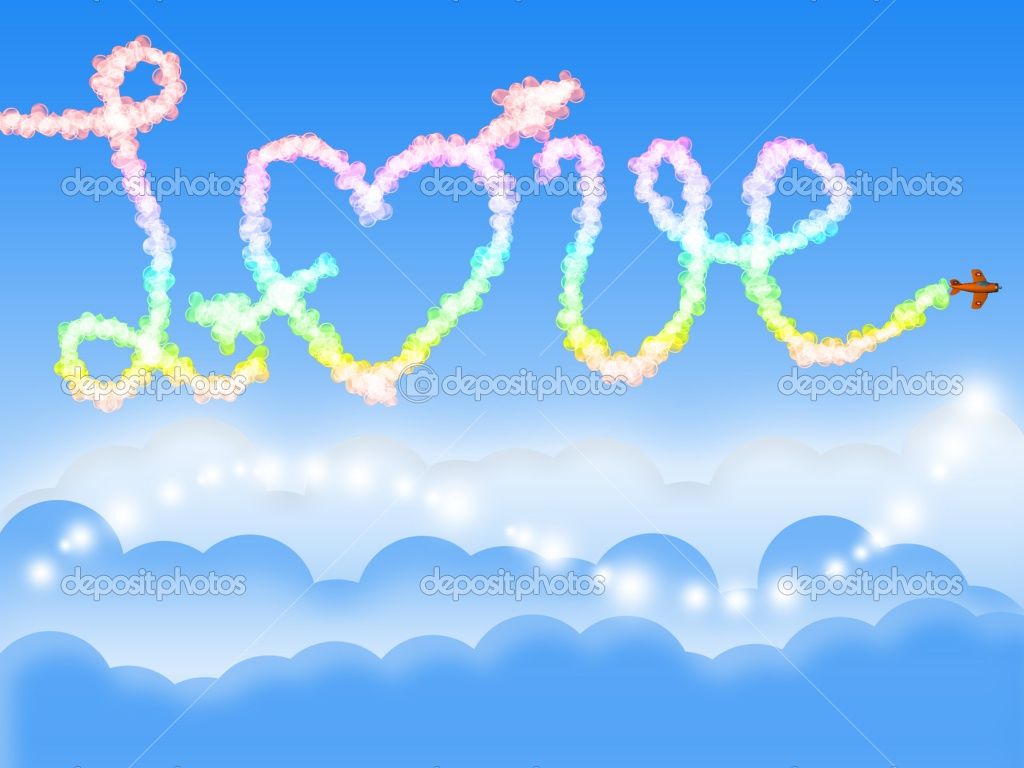 Free Web: Blue love in the sky wallpaper, cool sky wallpaper