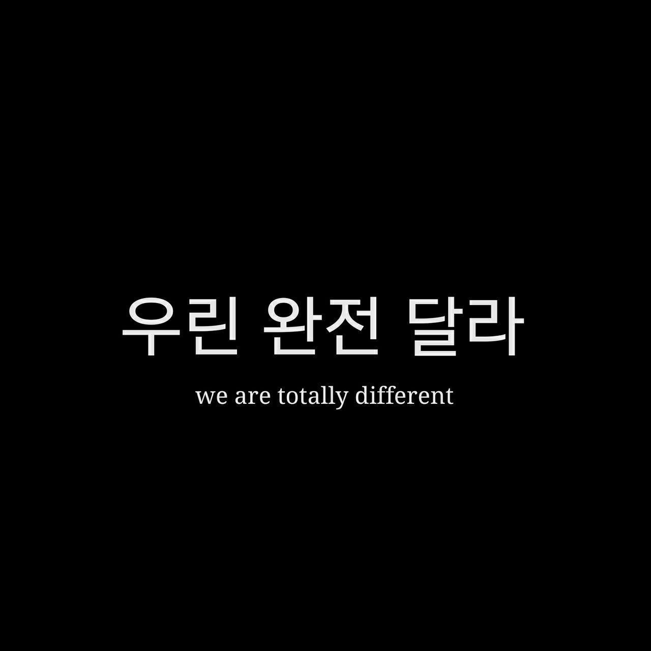 Somos totalmente diferente. Korean phrases, Korean quotes, Korean text