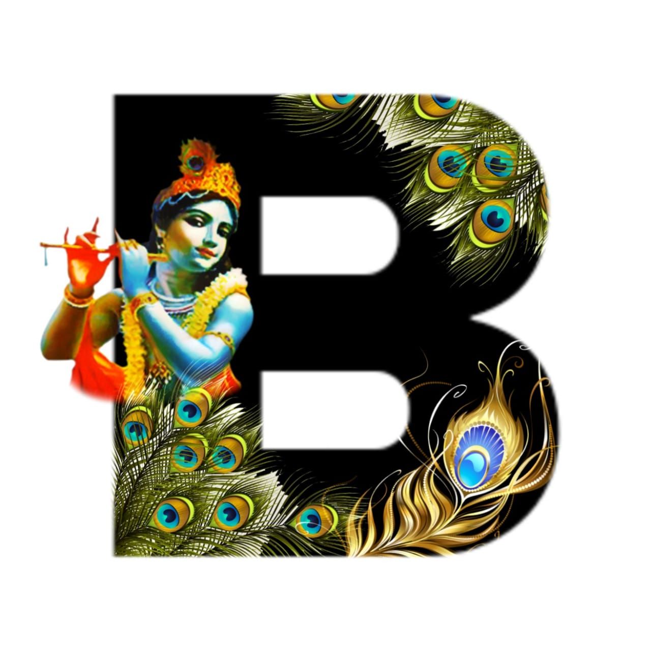 English Alphabets B With Lord Krishna Image Alphabet Letter