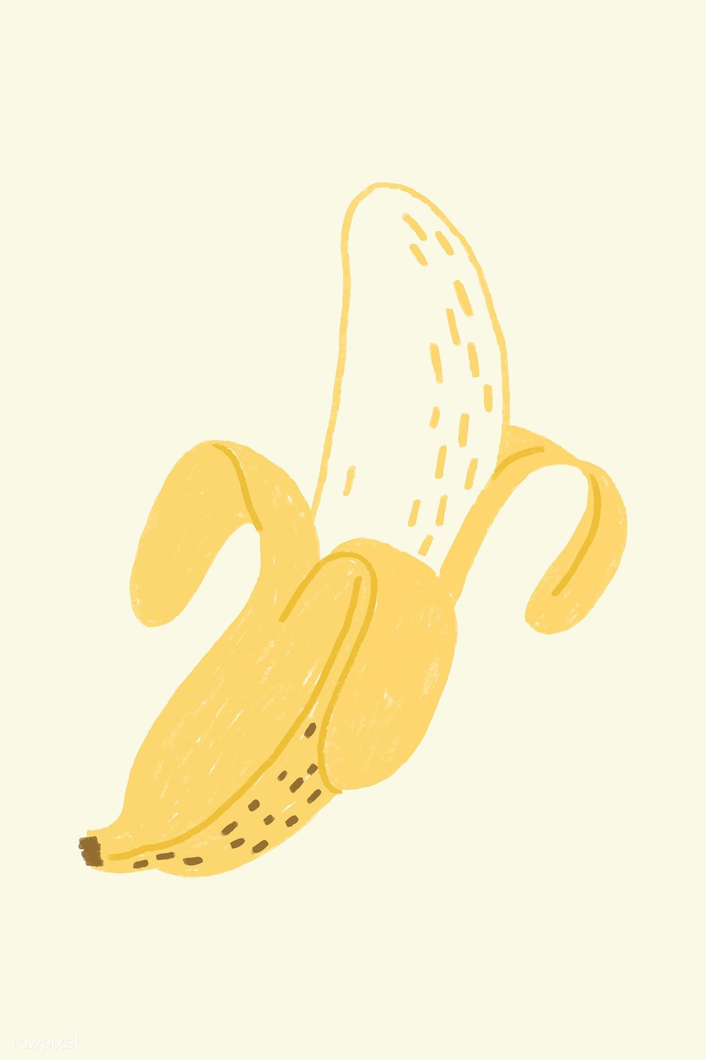 Download premium vector of Hand drawn banana design resource vector 2206788. Typography hand drawn, Banana wallpaper, Free hand drawing