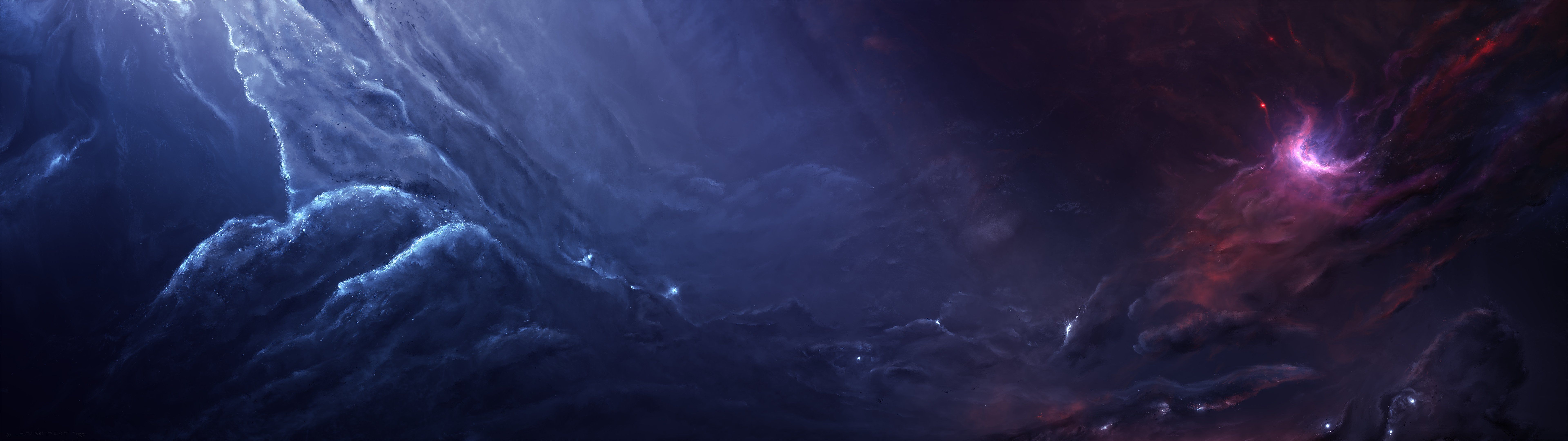Dual 4k Nebula HD wallpaper