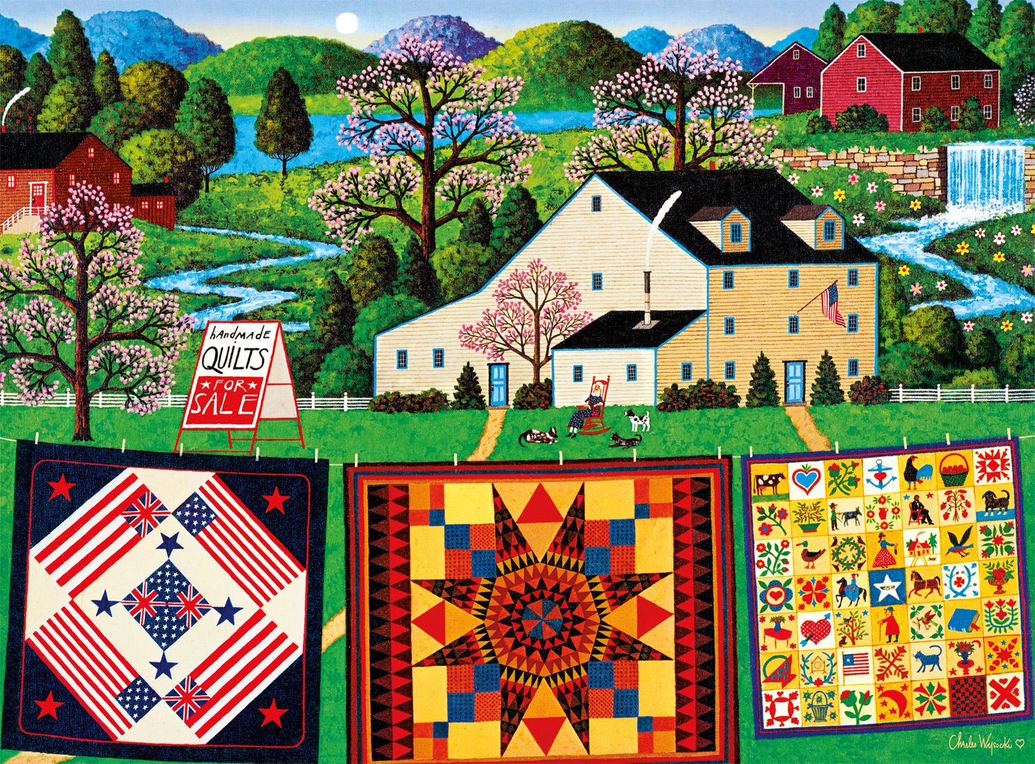 Buffalo Games Charles Wysocki The Quiltmaker Lady 1000 Pieces Jigsaw Puzzle