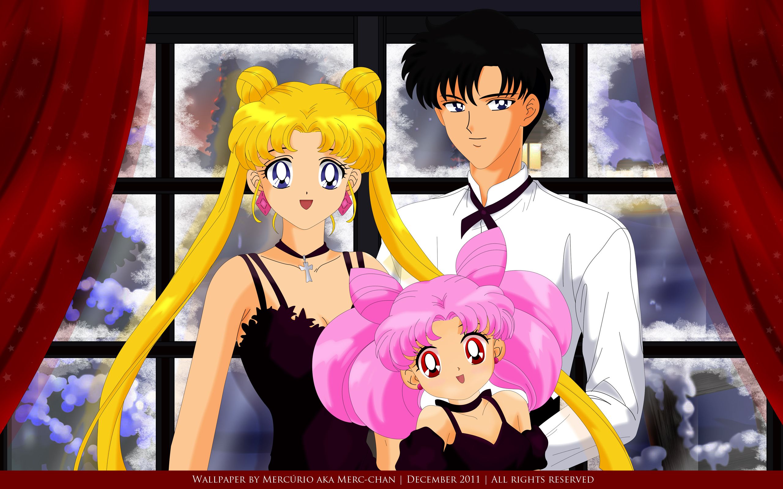 Mamoru Chiba, Chibi Usa, Usagi Tsukino wallpaper