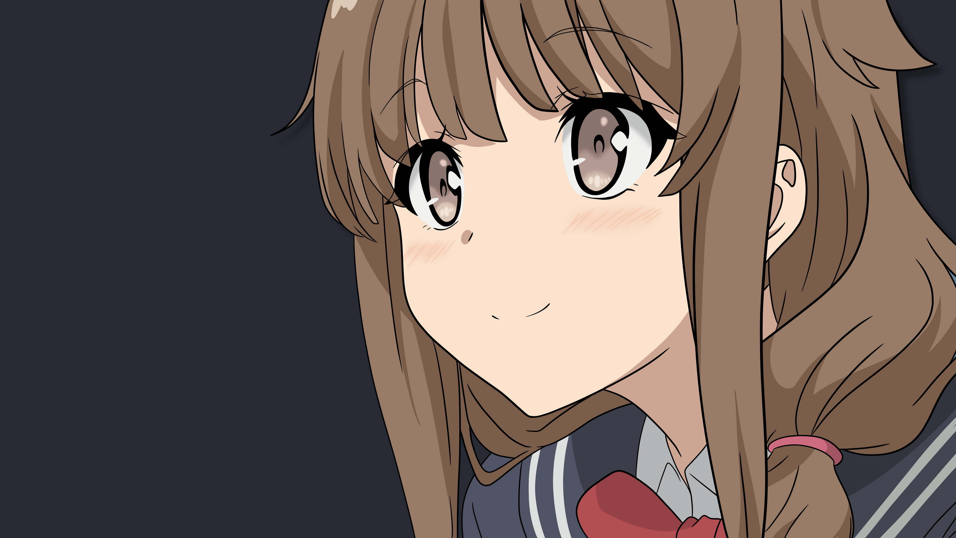 Wallpaper, anime girls, looking away, simple background 3840x2160