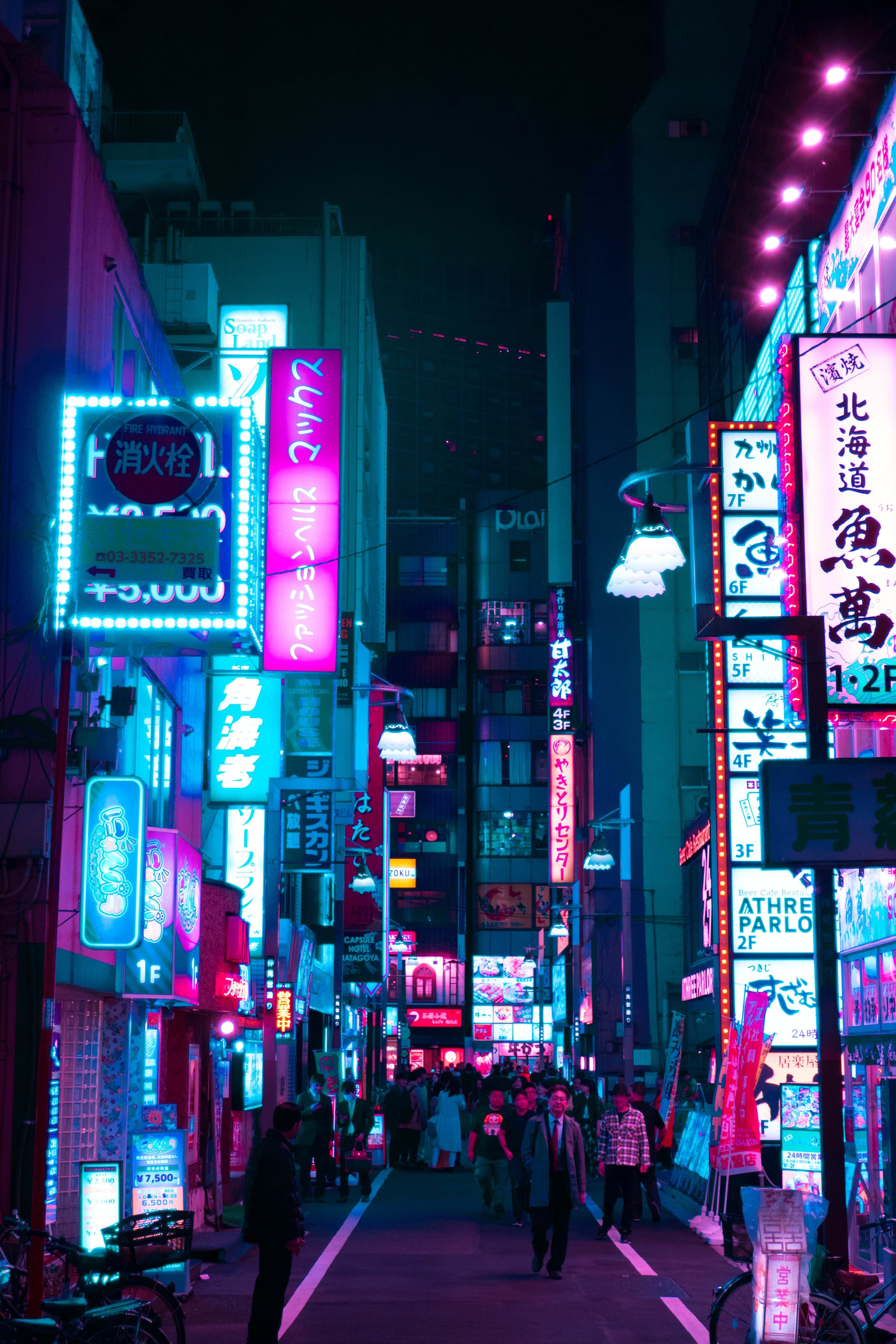 Neon Tokyo Phone Wallpaper