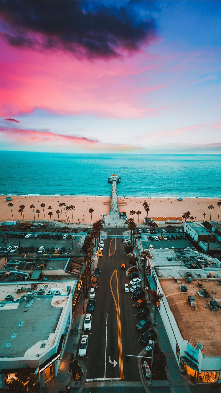 Manhattan Beach Pier iPhone 8 Wallpaper Free Download