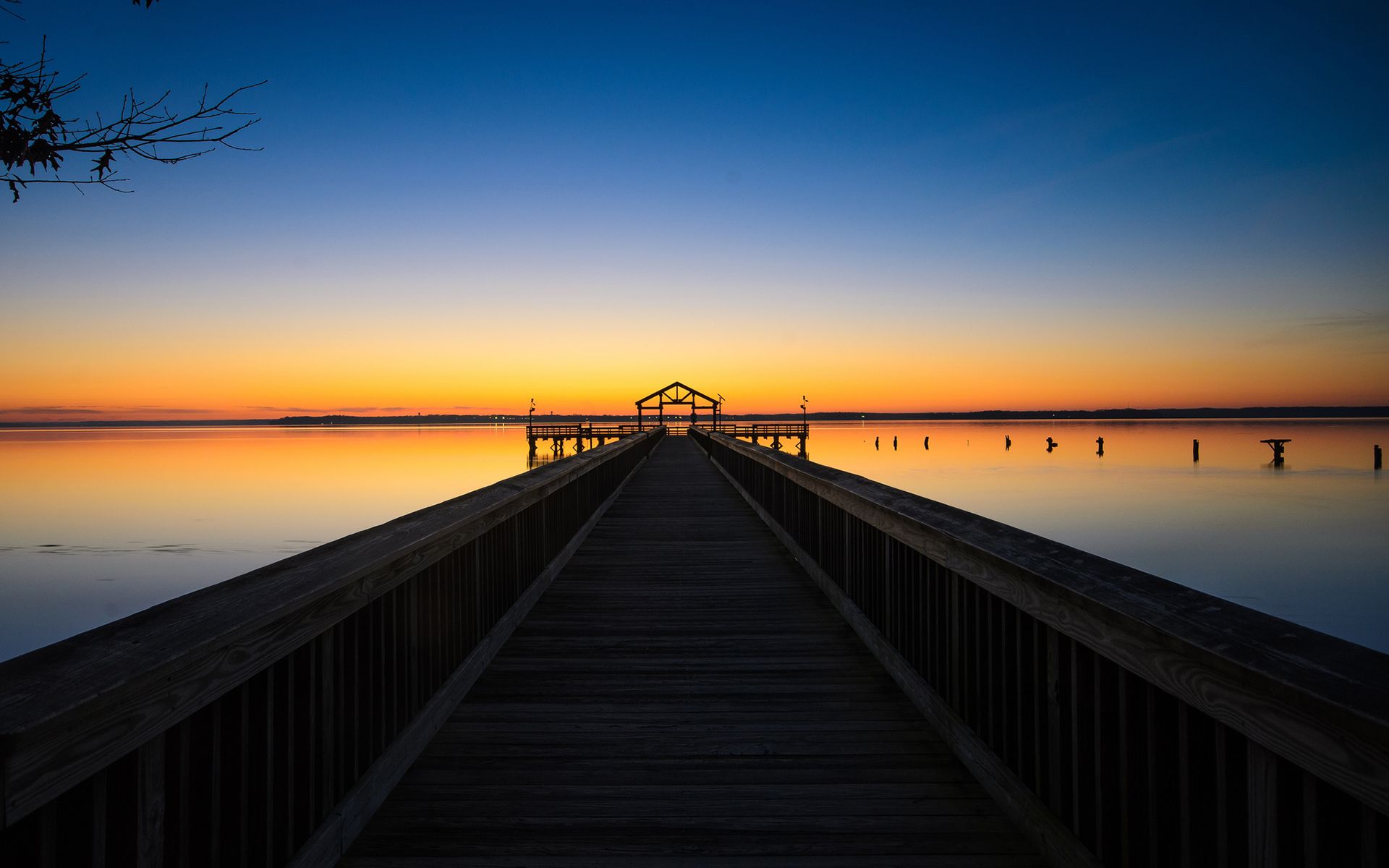 dock, Pier, Sunset, Lakes, Lake, Sky, Reflection Wallpaper HD / Desktop and Mobile Background