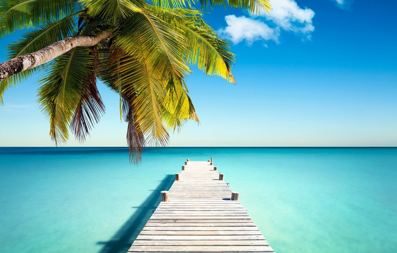 Wallpaper sand, sea, beach, the sun, tropics, the ocean, shore, island, summer, sea, ocean, coast, blue, sand, paradise, pier image for desktop, section природа