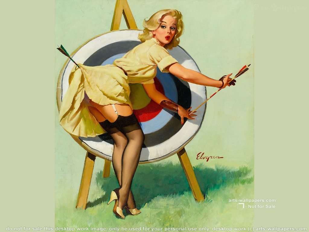 Vintage Retro Style Pin Up Wallpaper