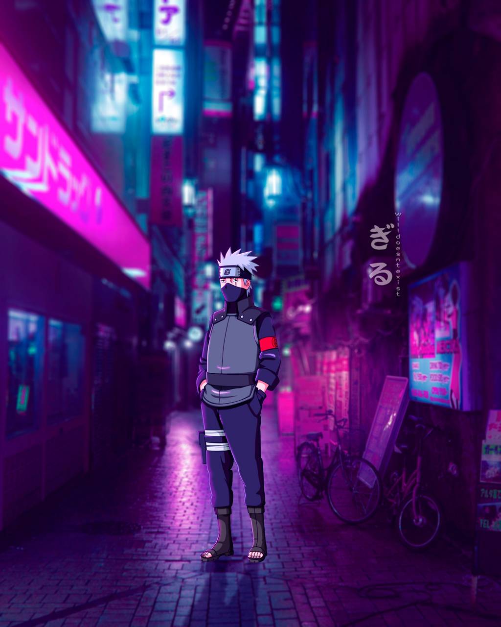 Naruto Kakashi Hatake Lightning Purple Desktop Wallpaper in 4K