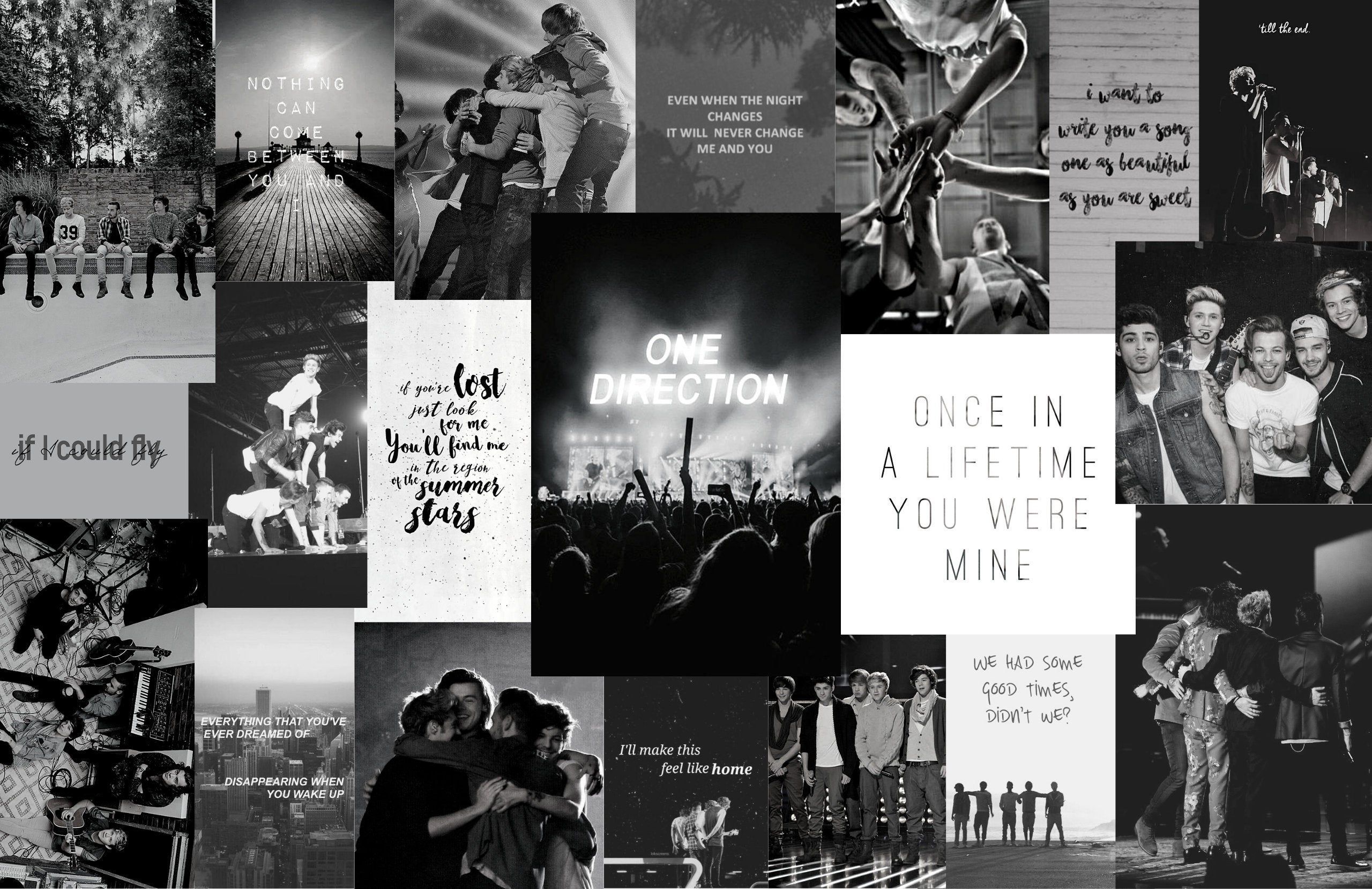 One Direction Aesthetic Computer Wallpaper Colored and B&W