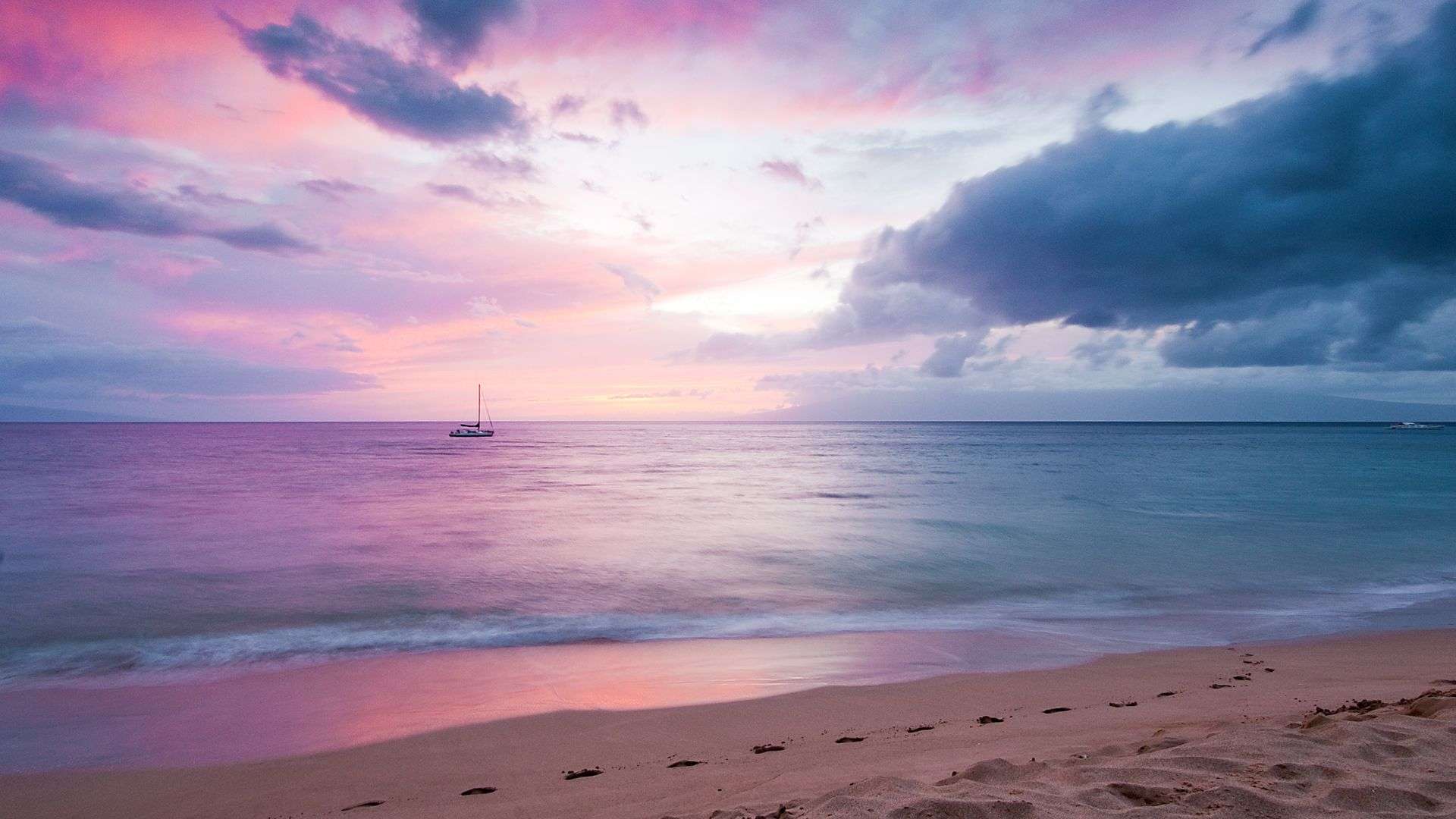 Pink Beach Desktop Wallpaper