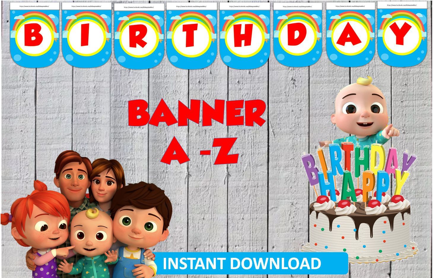 Cocomelon Banner, Party, Birthday #BannerCocomelon #HappyBirthday #Cocomelon #CocomelonBan. Pancarta de cumpleaños, Fiestas de cumpleaños para chicos, Baby shower