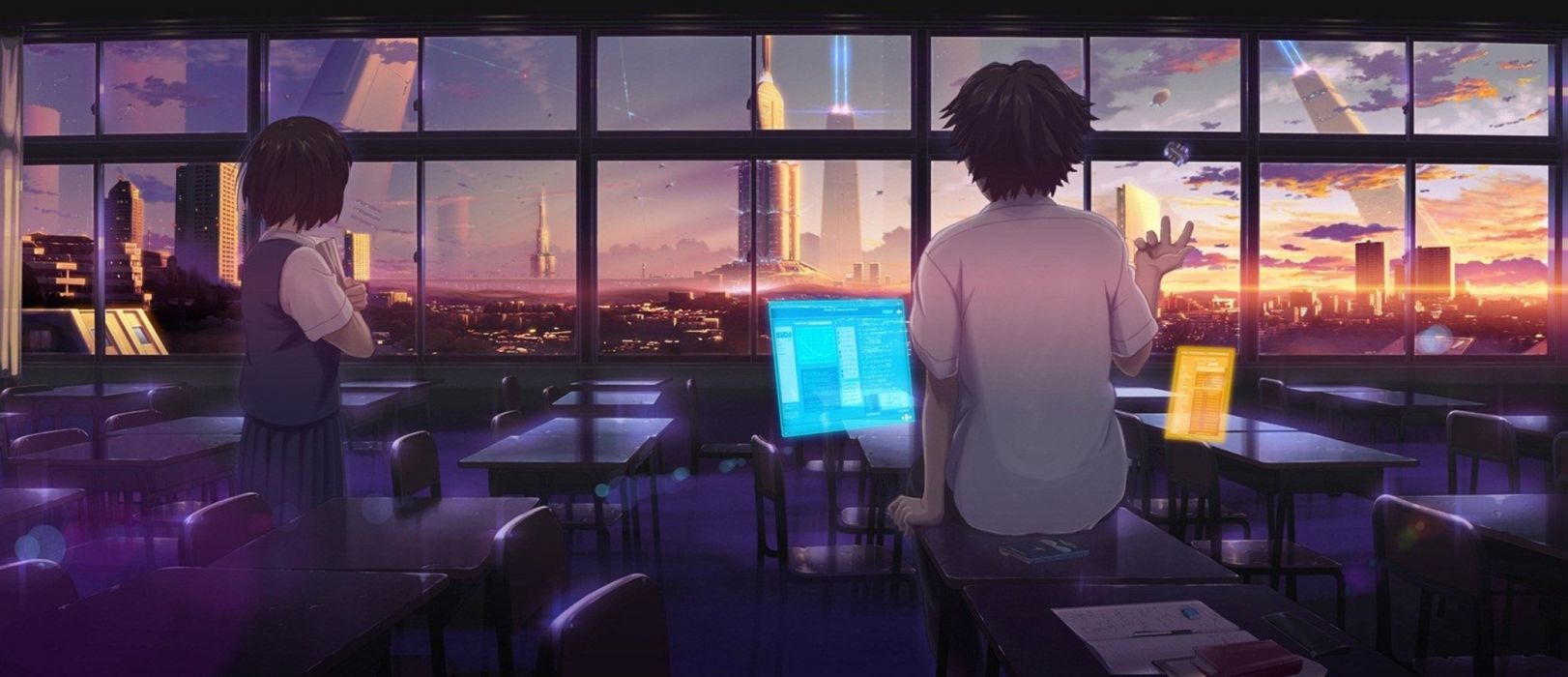 Anime Boy City Wallpaper