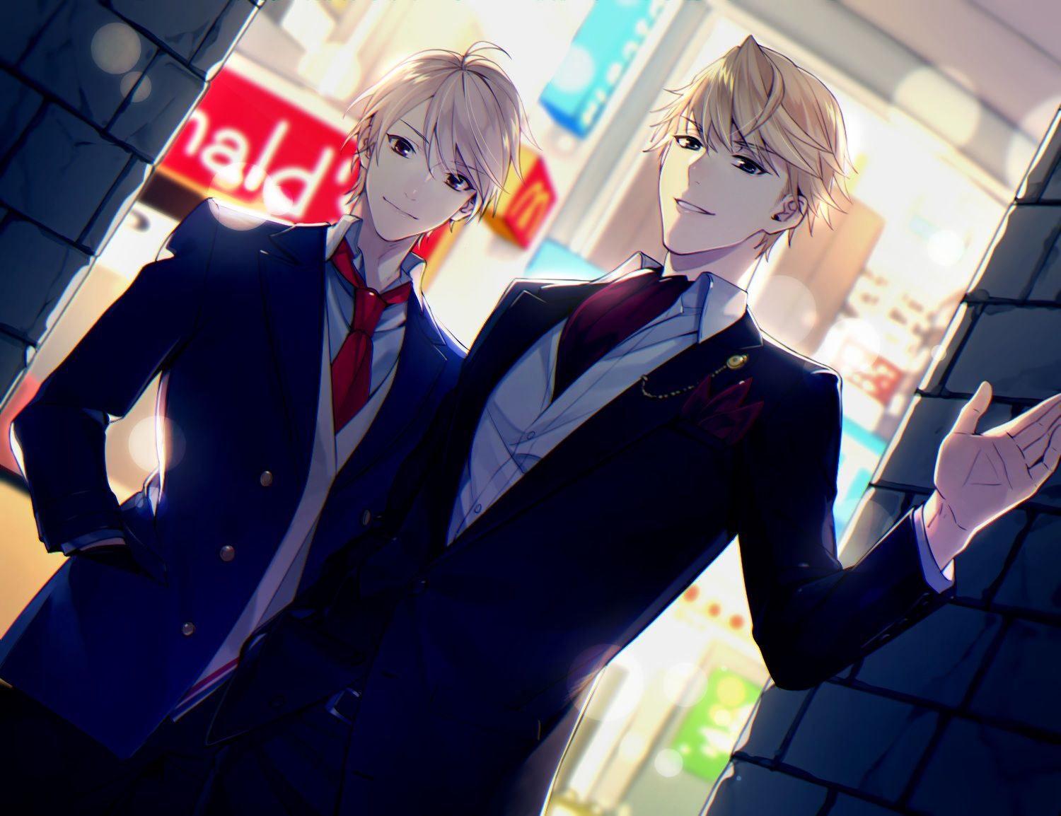 all male blonde hair byakuya0315 hiyama takaomi male mcdonald's short hair souma kujou stand my heroes suit tie. konachan.com.com Anime Wallpaper