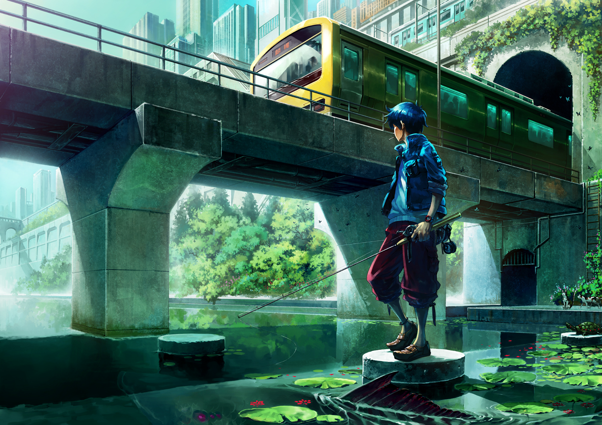 The city fishing 2.0 HD Wallpaper. Background Imagex1356