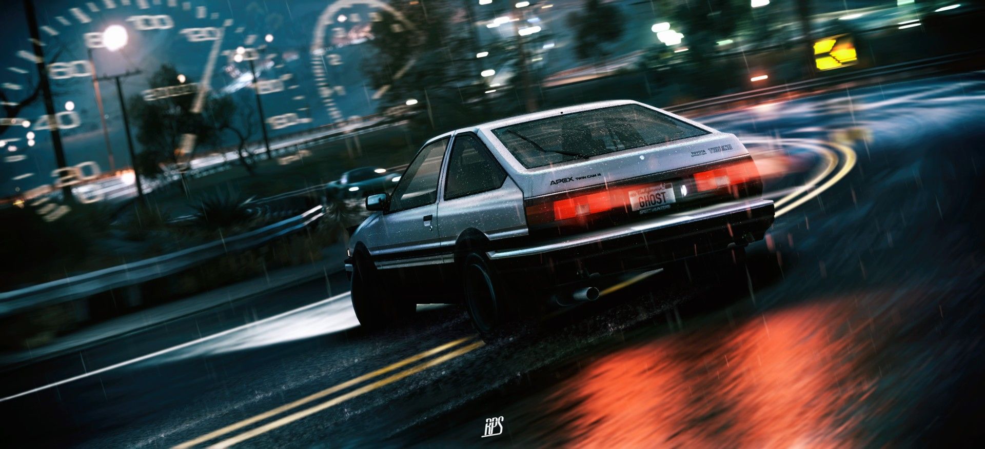 #drift, #car, #Initial D, #Toyota AE86 wallpaper HD Wallpaper