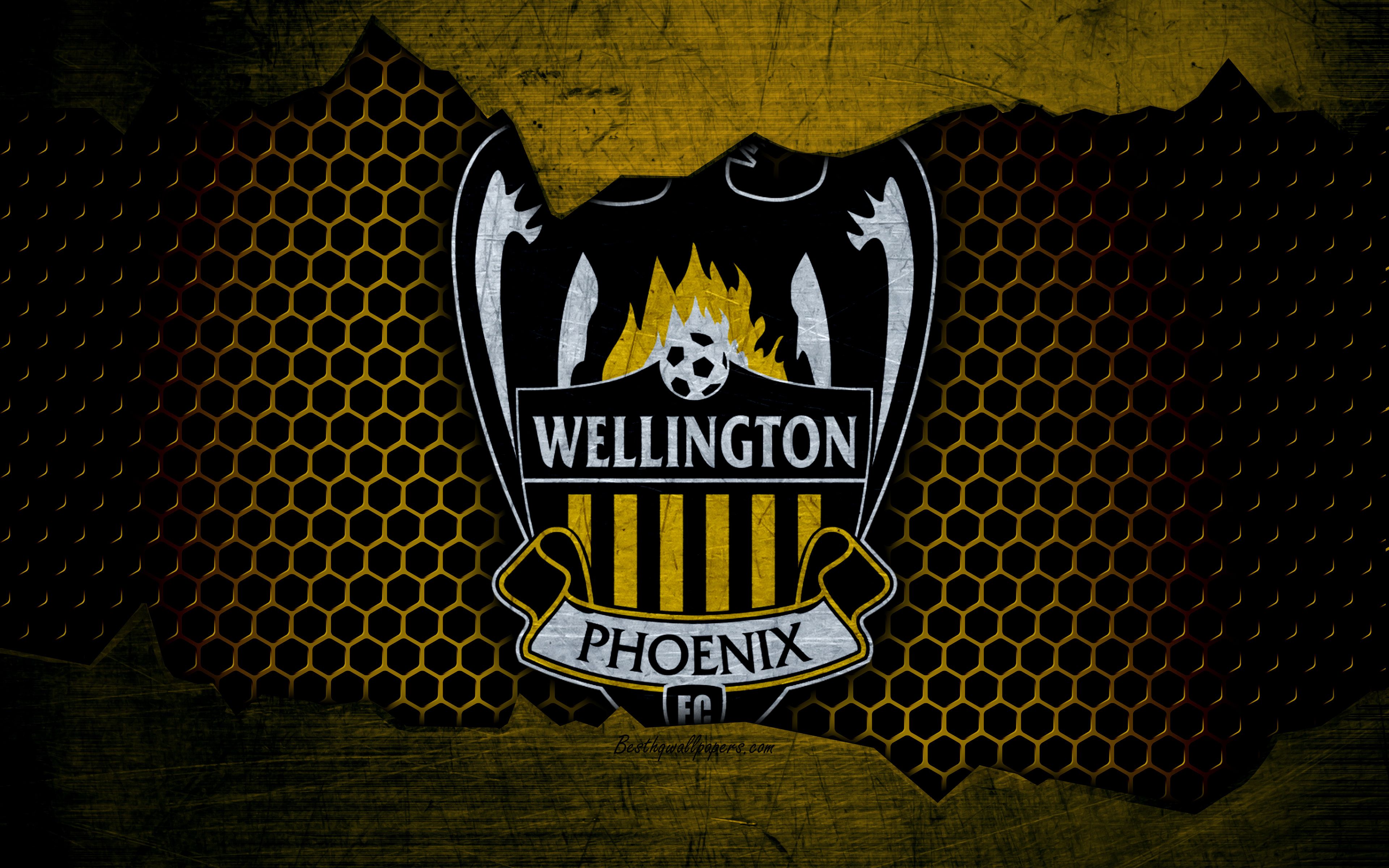 Download Wallpaper Wellington Phoenix, 4k, Logo, A League, Soccer, Football Club, Australia, Grunge, Metal Texture, Wellington Phoenix FC For Desktop With Resolution 3840x2400. High Quality HD Picture Wallpaper