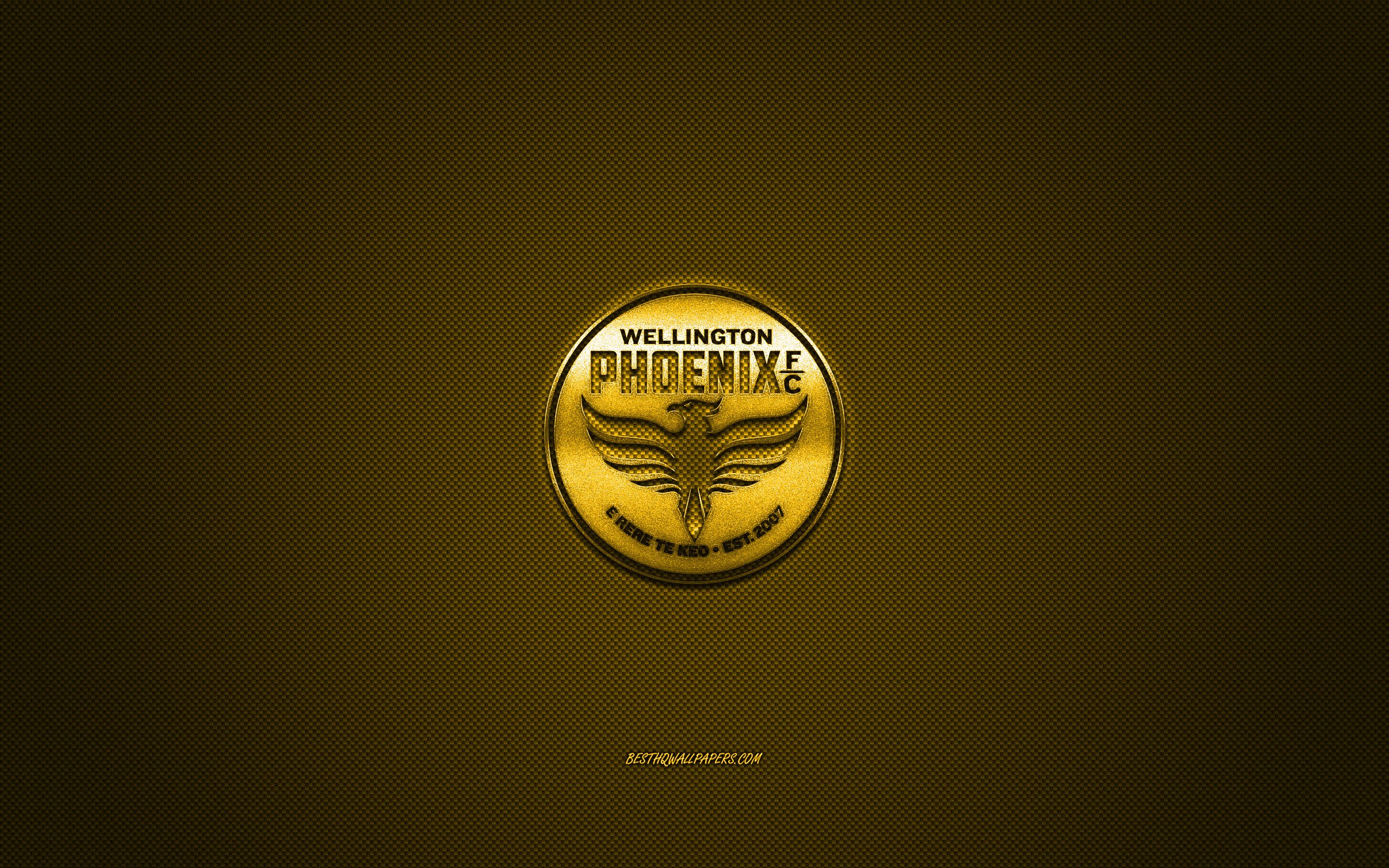 Download Wallpaper Wellington Phoenix FC, Australian Football Club, A League, Yellow Logo, Yellow Carbon Fiber Background, Football, Wellington, Australia, Wellington Phoenix FC Logo For Desktop With Resolution 2560x1600. High Quality HD Picture