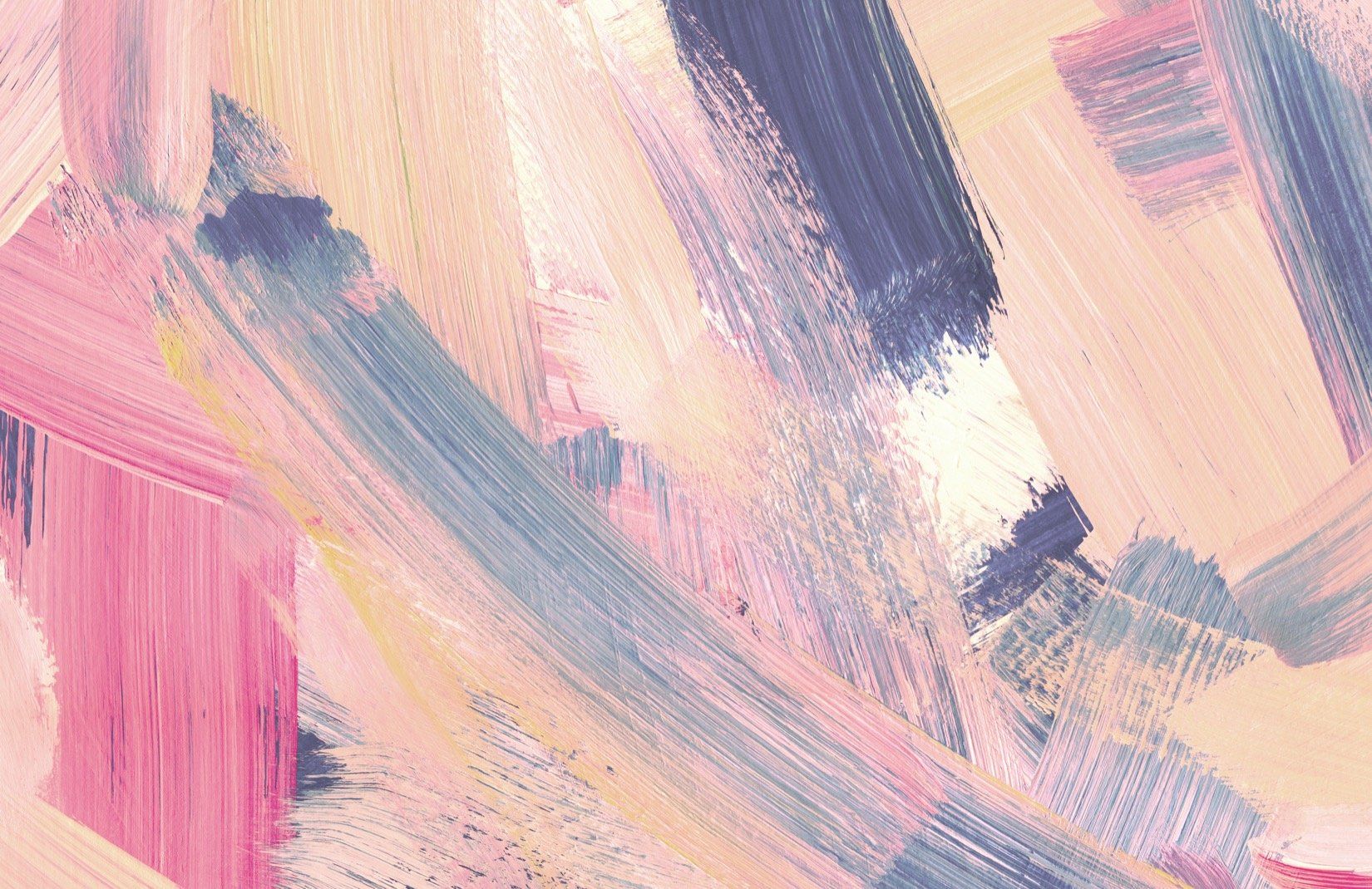 Pink & Peach Abstract Paint Brush Strokes Wallpaper Mural