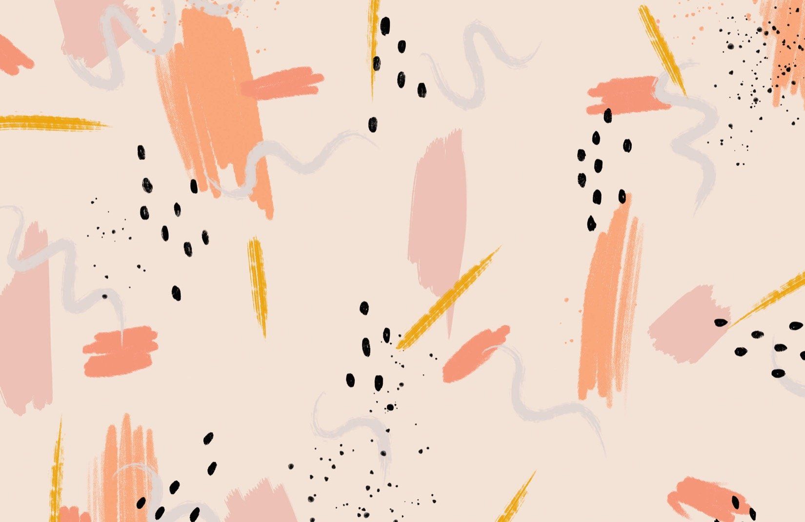 Peach Paint Brush Strokes Abstract Wallpaper Mural