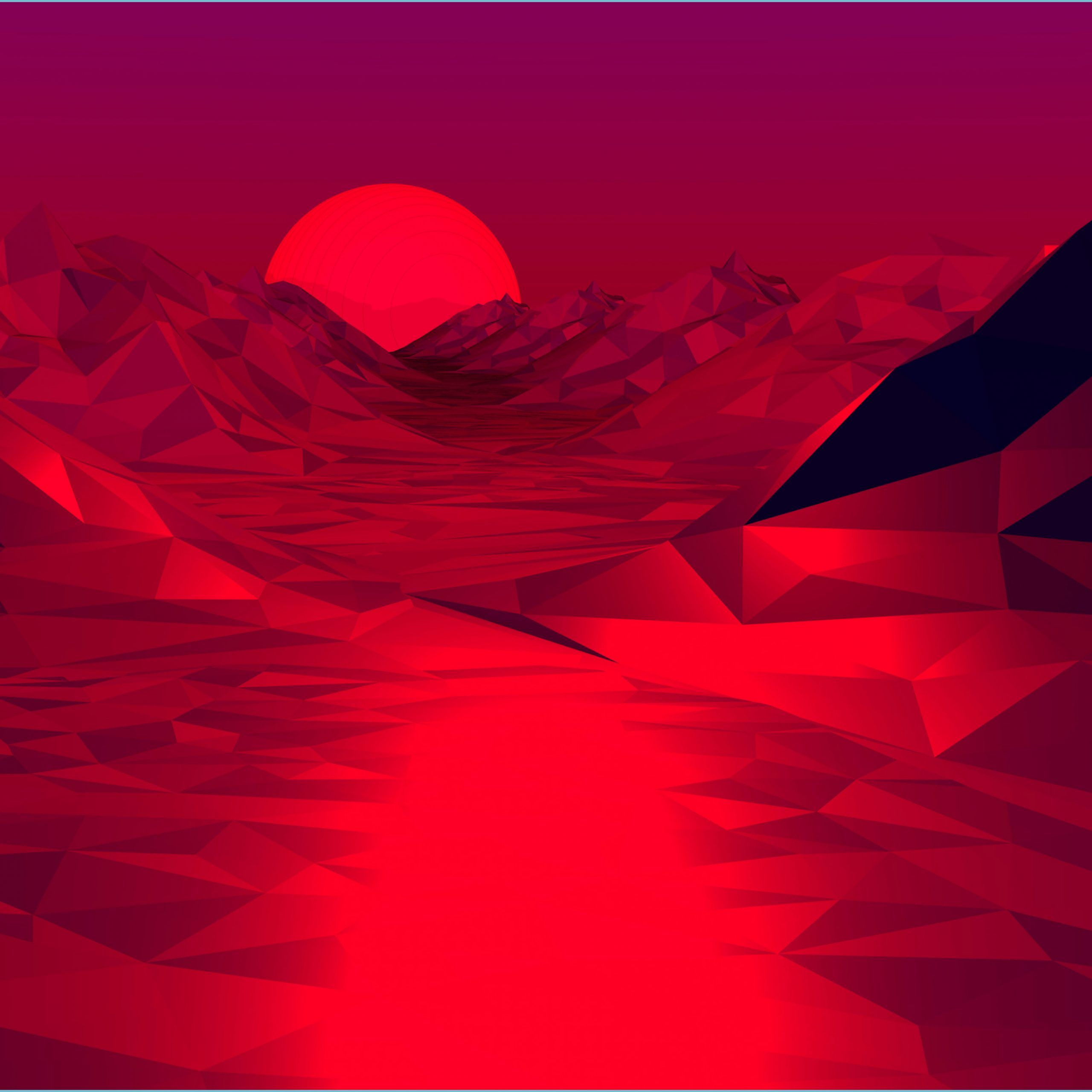 Low Poly Red 11d Abstract 11k, HD Abstract, 11k Wallpaper, Image Wallpaper 4k