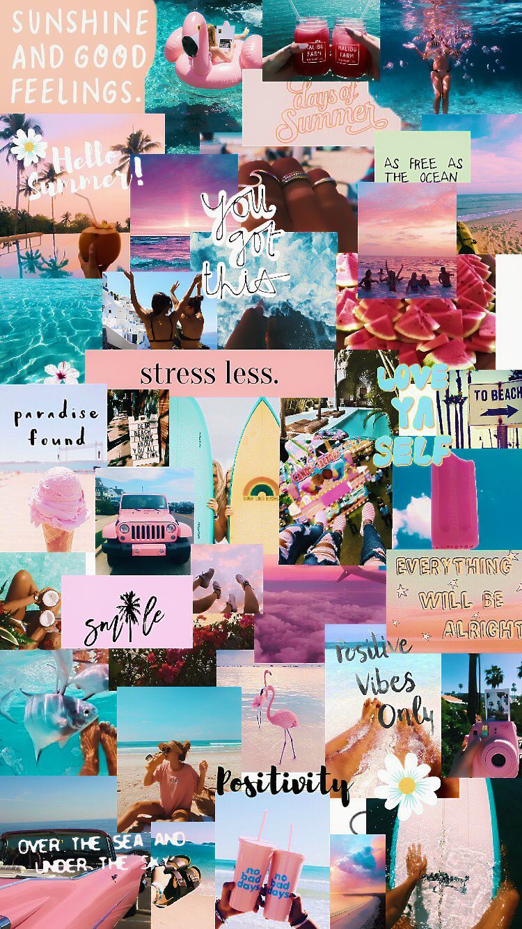 summer wallpaper: pink & blue. Aesthetic iphone wallpaper, Instagram wallpaper, Cute disney wallpaper