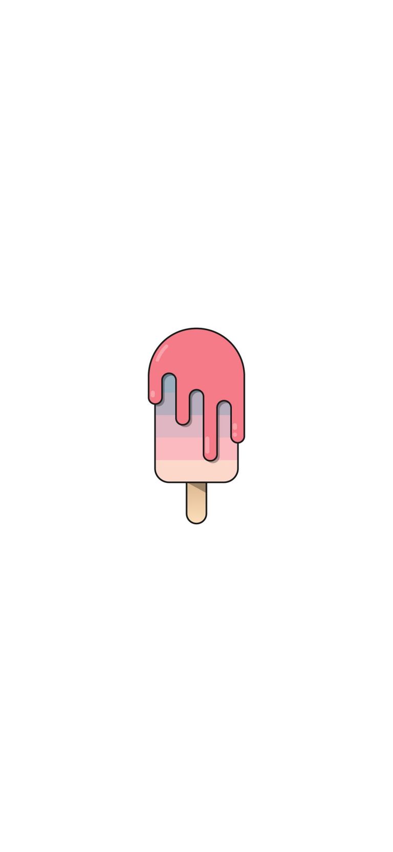 Minimalist Ice Cream Vector Art iPhone 4K Wallpaper