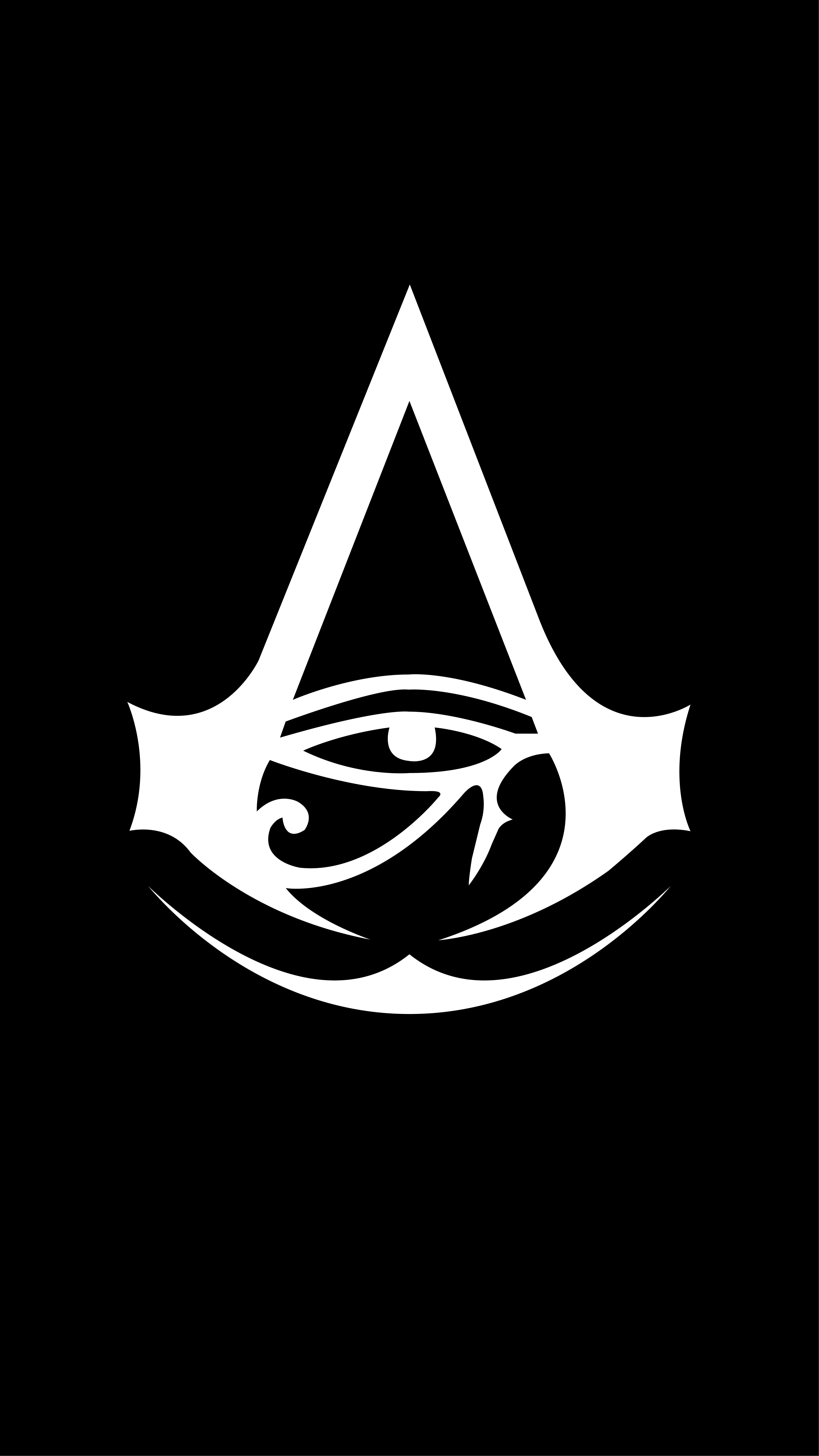 Assassins Creed Origins Amoled logo Minimalist Wallpaper 4K of Wallpaper for Andriod